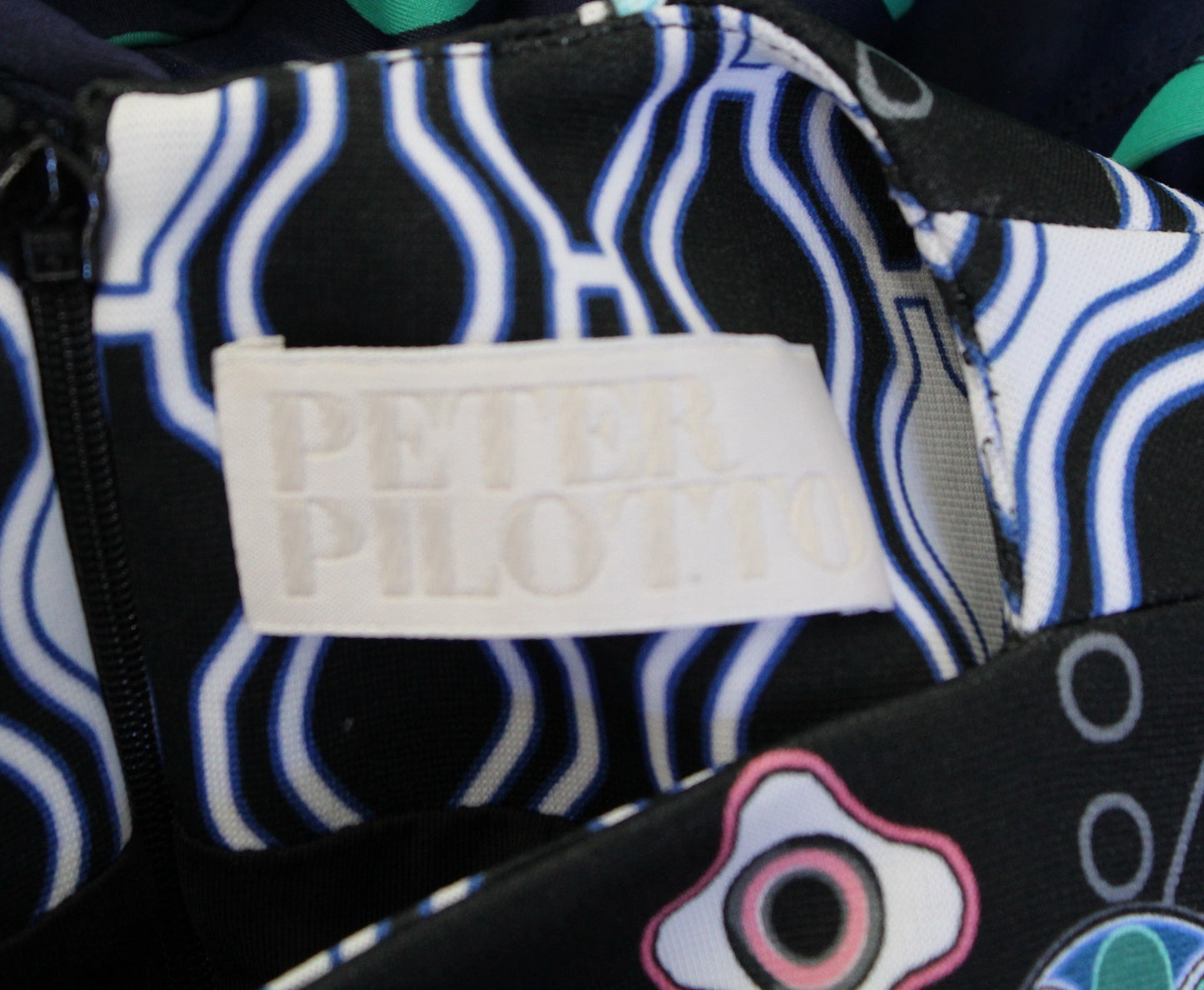 Peter Pilotto Black Multi Color Geometric Print Sheath Dress Size UK 8 US 4