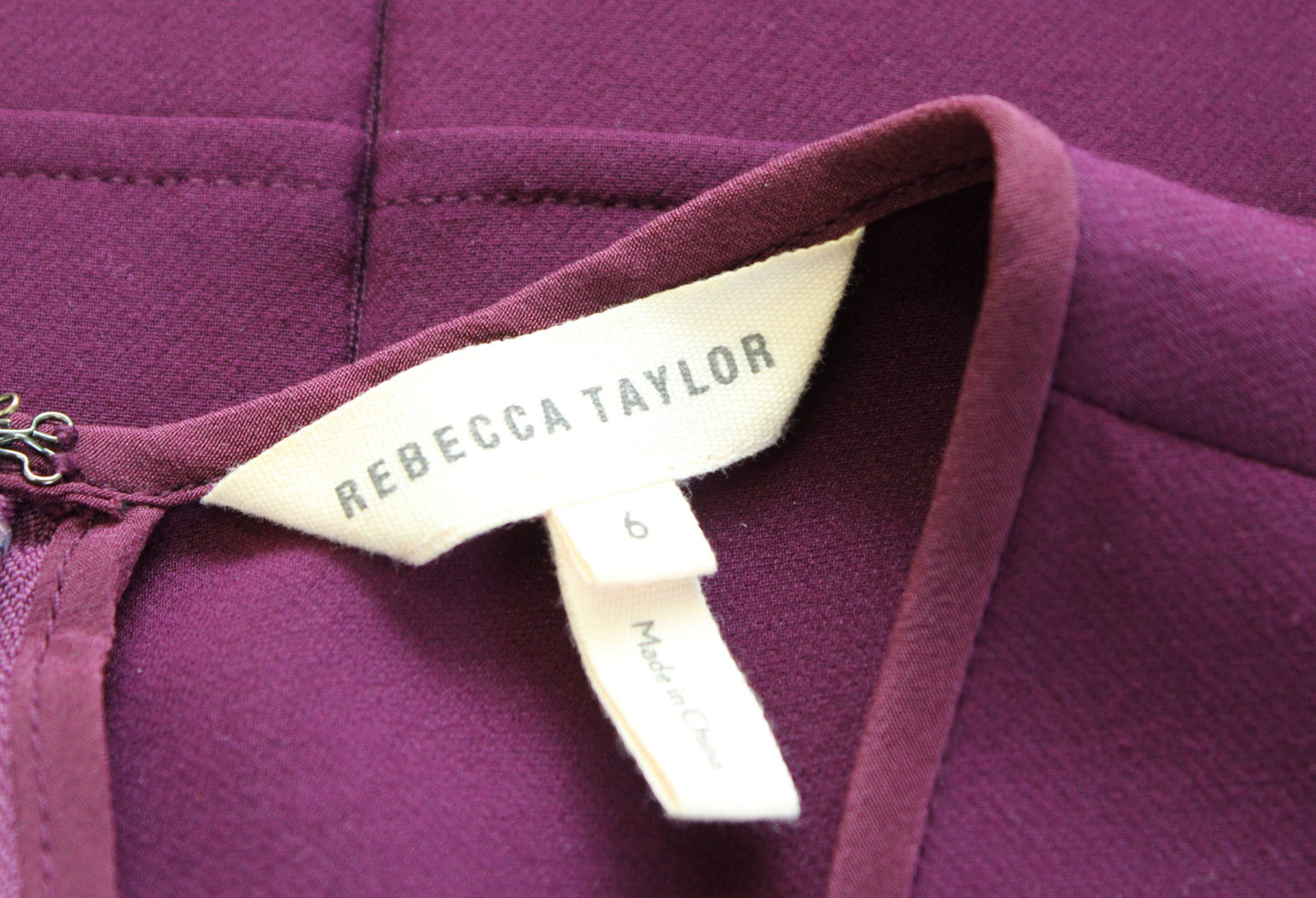 Rebecca Taylor Beet Purple Solid Fit and Flare Suiting Circle Dress Size 6