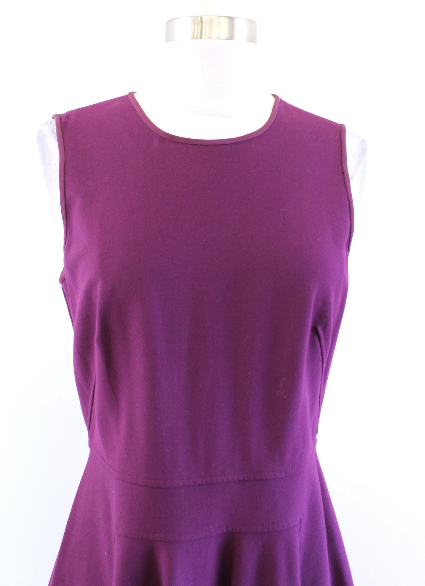 Rebecca Taylor Beet Purple Solid Fit and Flare Suiting Circle Dress Size 6