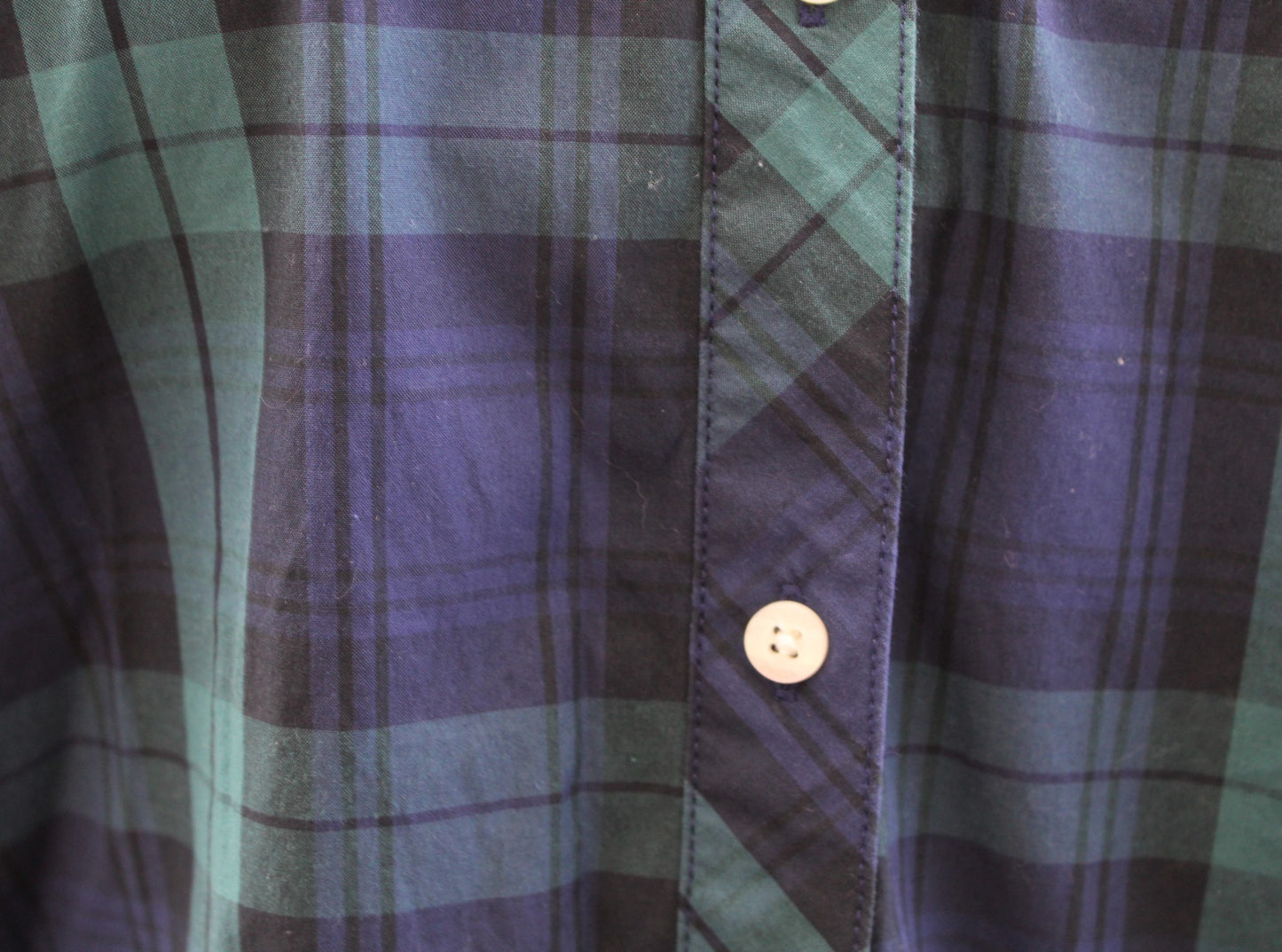 Vineyard Vines Classic Blackwatch Plaid Button Front Shirt Blouse Size 8 Green Long Sleeve