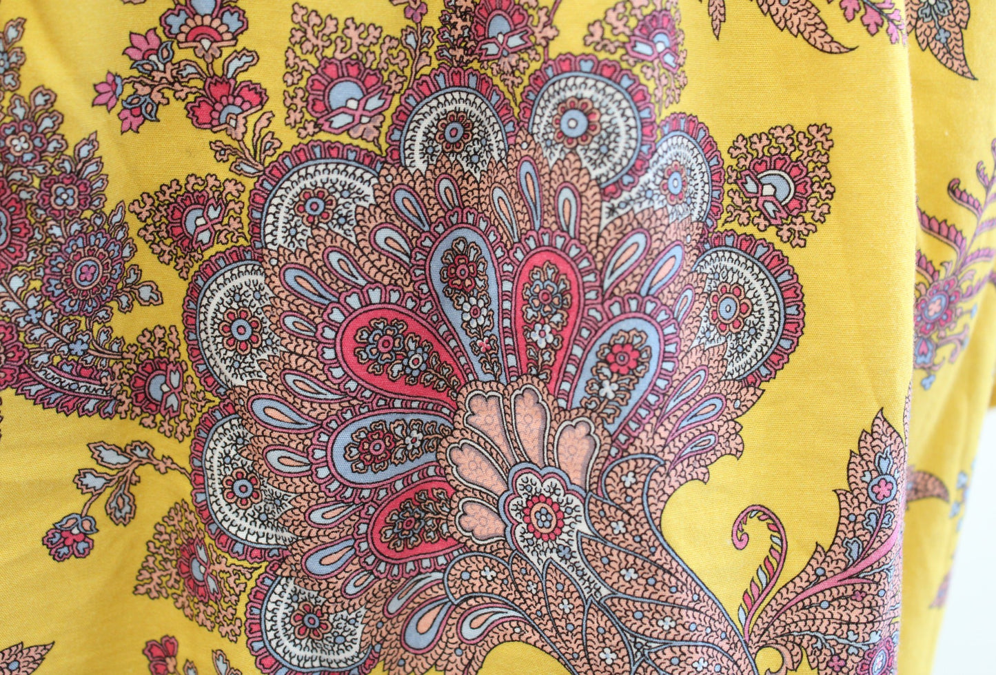 J Crew Collection Yellow Tie Neck Top in Poplin Top Ratti Golden Paisley Size M