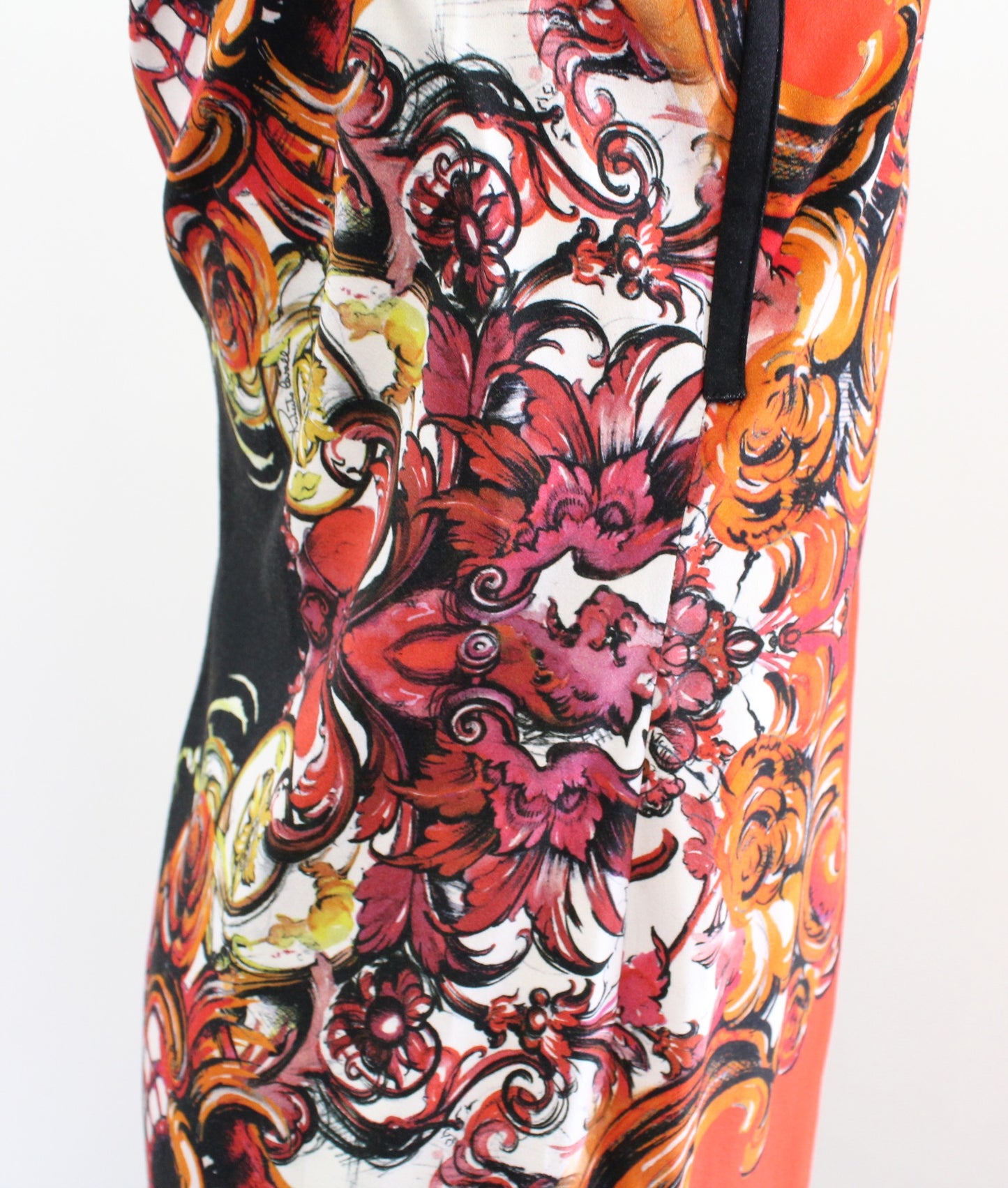 Roberto Cavalli Womens Red Orange Abstract Print Sleeveless Sheath Dress Size 44