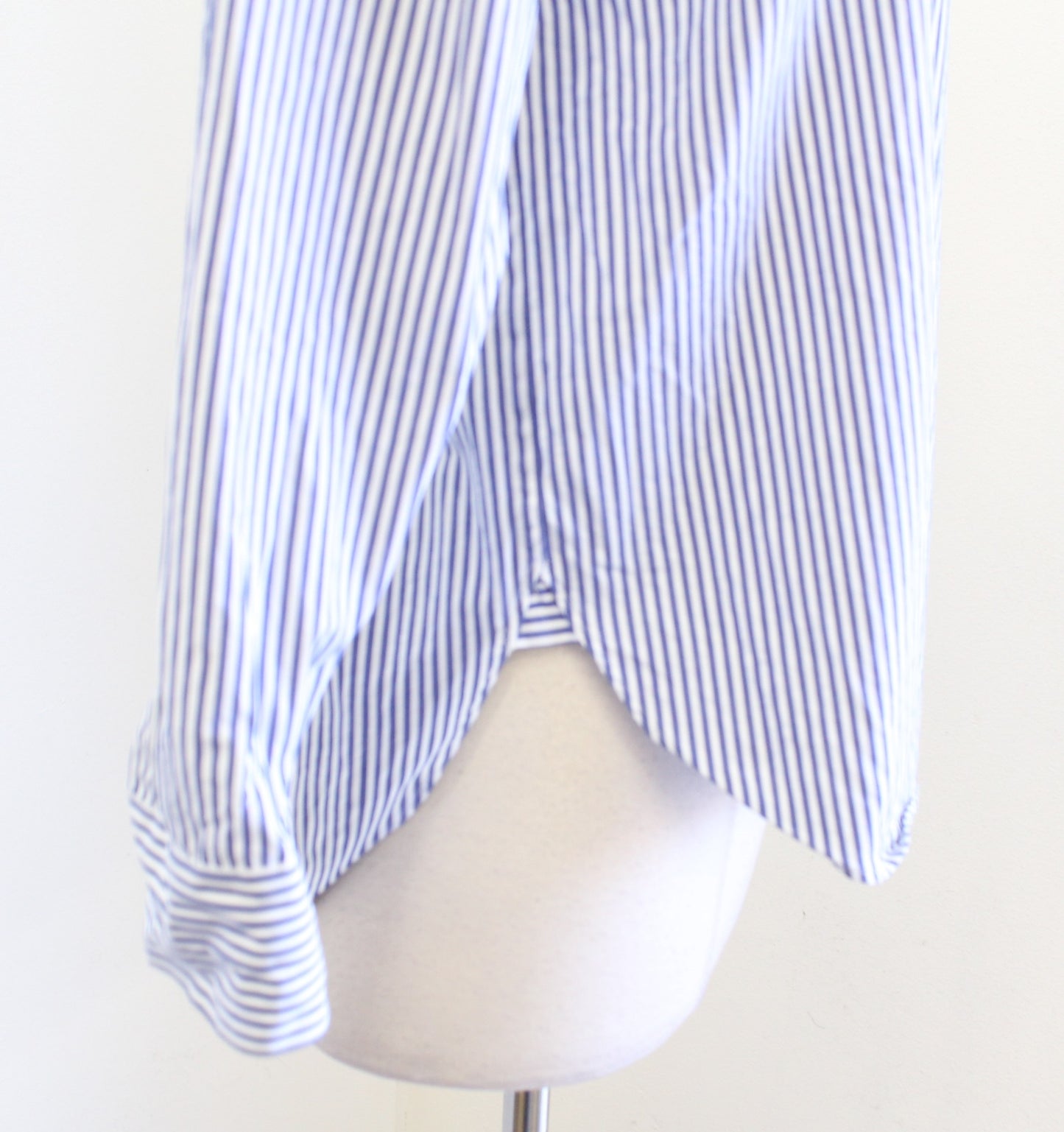 Lauren Ralph Lauren Blue Striped Logo Crest Embroidered Button Down Shirt PS SP