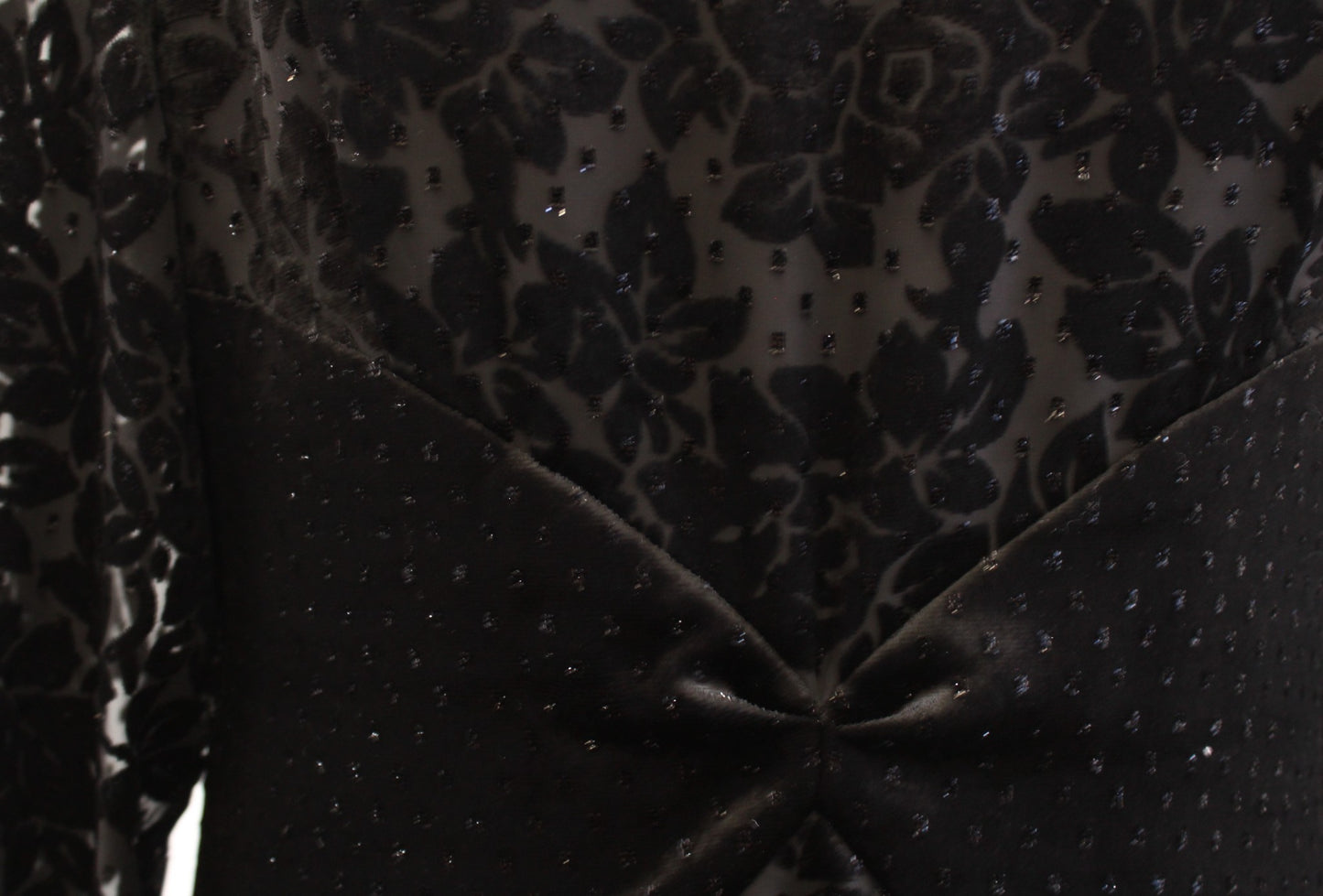 Vtg 80s Hanae Mori Black Floral Burnout Velvet Metallic Dress sz 12 Party Retro