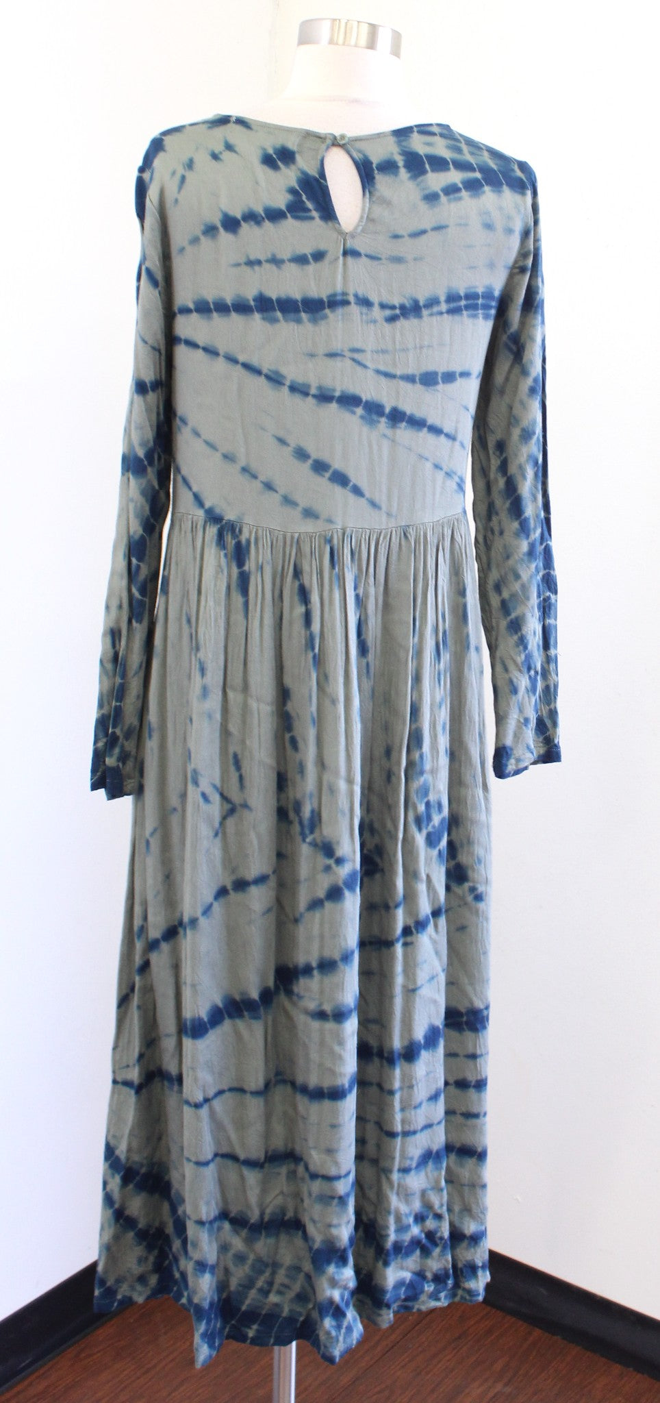 Dolan Anthropologie Eliska Green Blue Tie Dye Printed Maxi Dress Size XS Midi