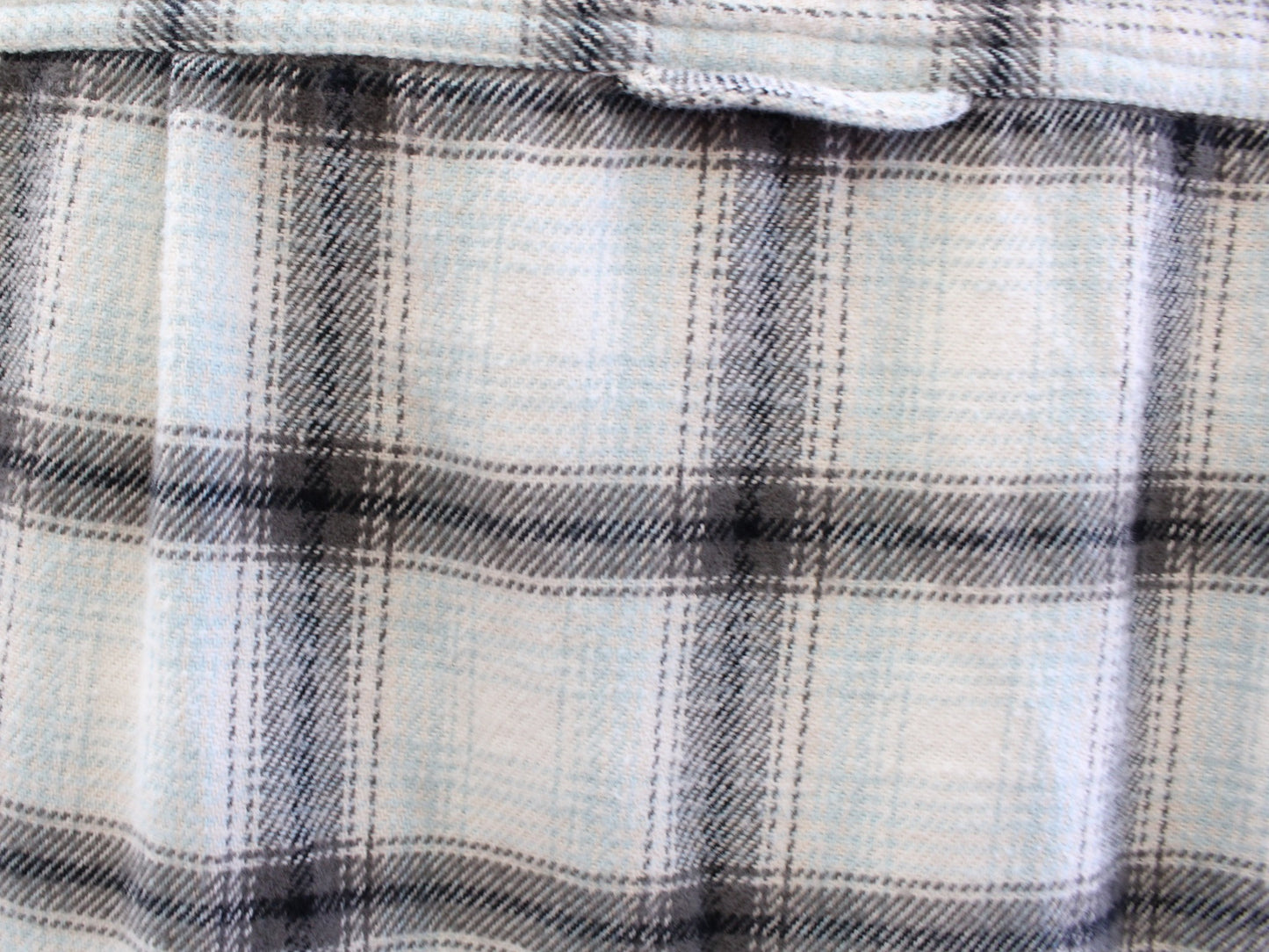 Madewell Plaid Flannel Knit Button Accent Midi Dress Size 2 Gray Mint V Neck