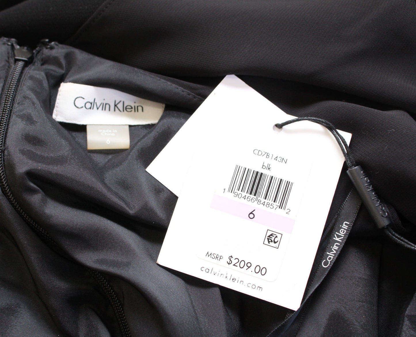 NWT Calvin Klein Black Cold Shoulder Cape Style Sleeve Evening Formal Dress Sz 6