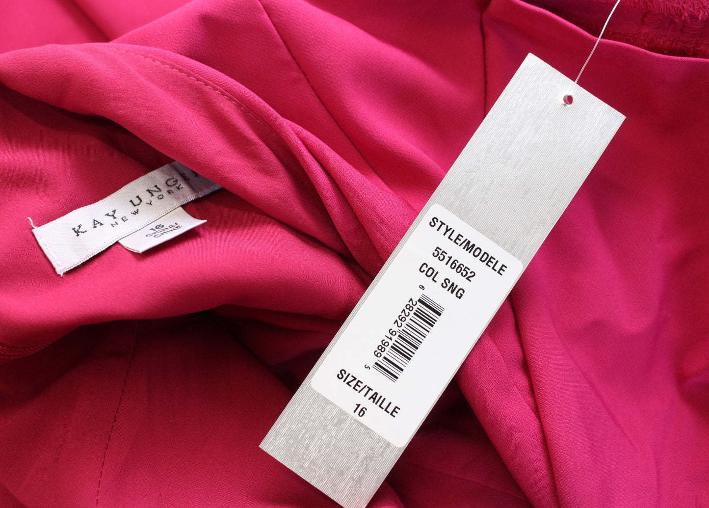 NWT Kay Unger Franca Ruffle Column Gown in Sangria Size 16 Stretch Crepe Formal