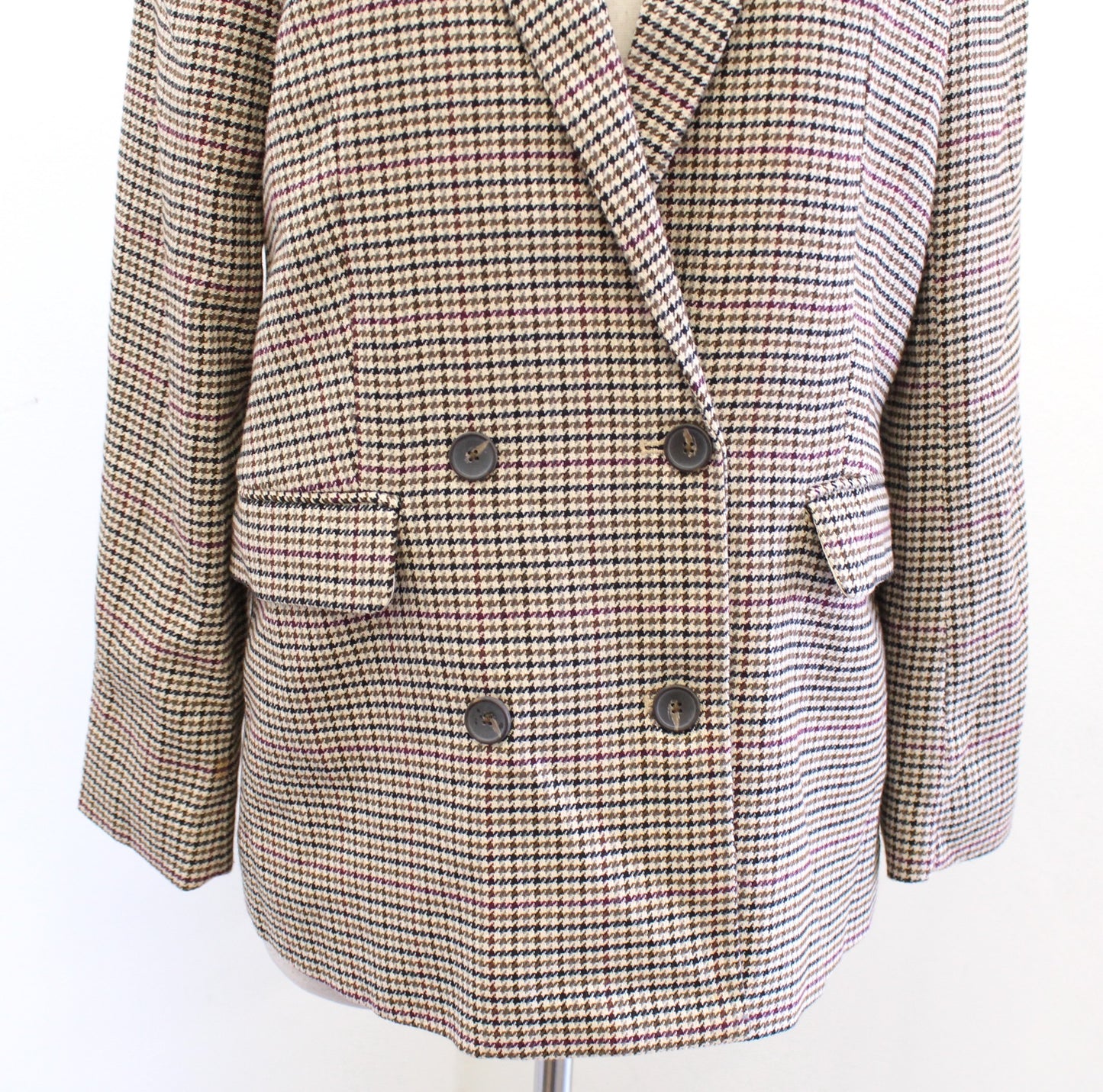 RAILS Jac Cambridge Plaid Double Breasted Blazer Suit Jacket Size XS Houndstooth