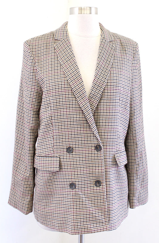 RAILS Jac Cambridge Plaid Double Breasted Blazer Suit Jacket Size XS Houndstooth