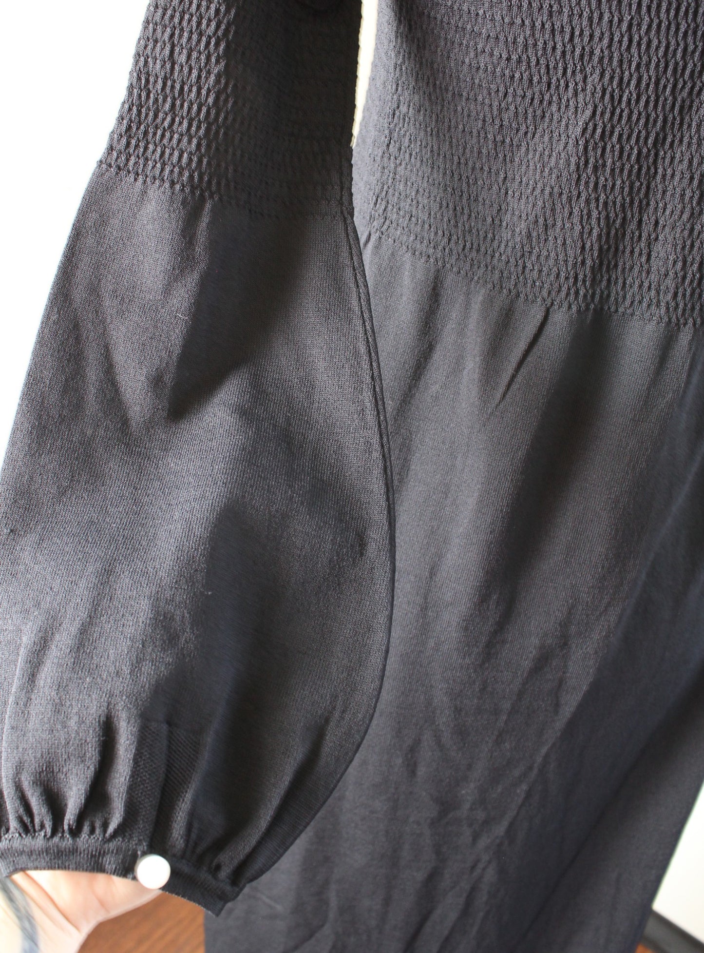 Pomander Place Tuckernuck Black Lennox Knit Smocked Midi Maxi Dress Size S