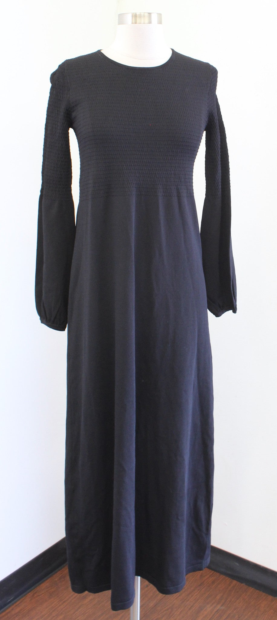 Pomander Place Tuckernuck Black Lennox Knit Smocked Midi Maxi Dress Size S