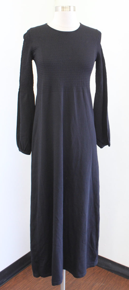 Pomander Place Tuckernuck Black Lennox Knit Smocked Midi Maxi Dress Size S