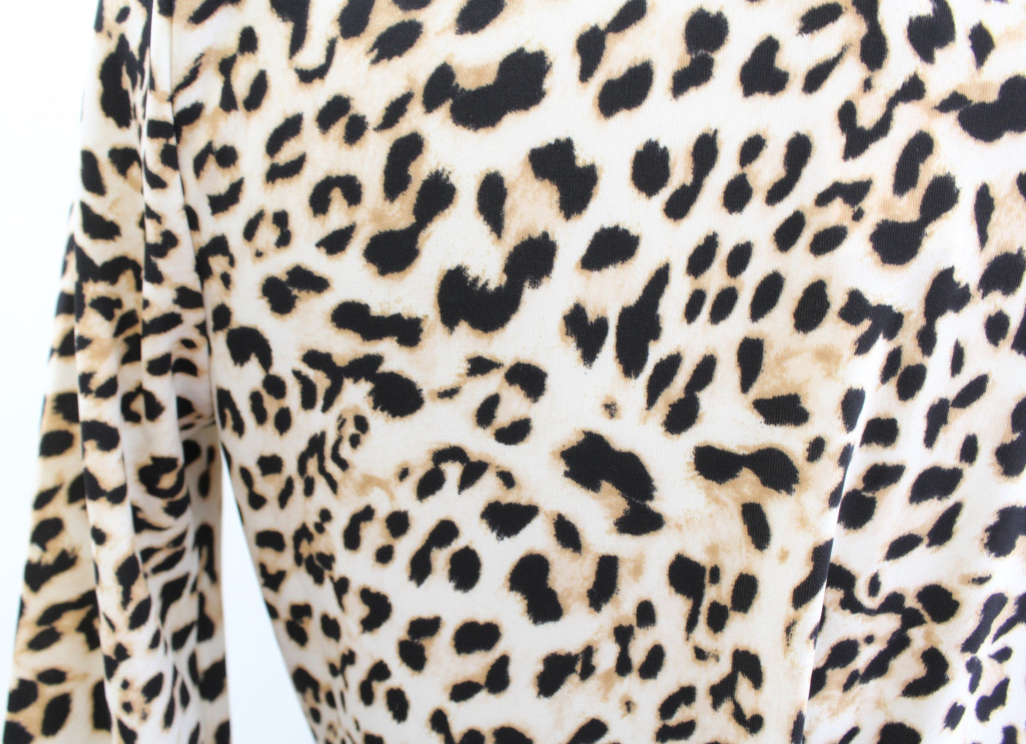 NWT Banana Republic Leopard Print Jersey Wrap Dress Size XS Ivory Black