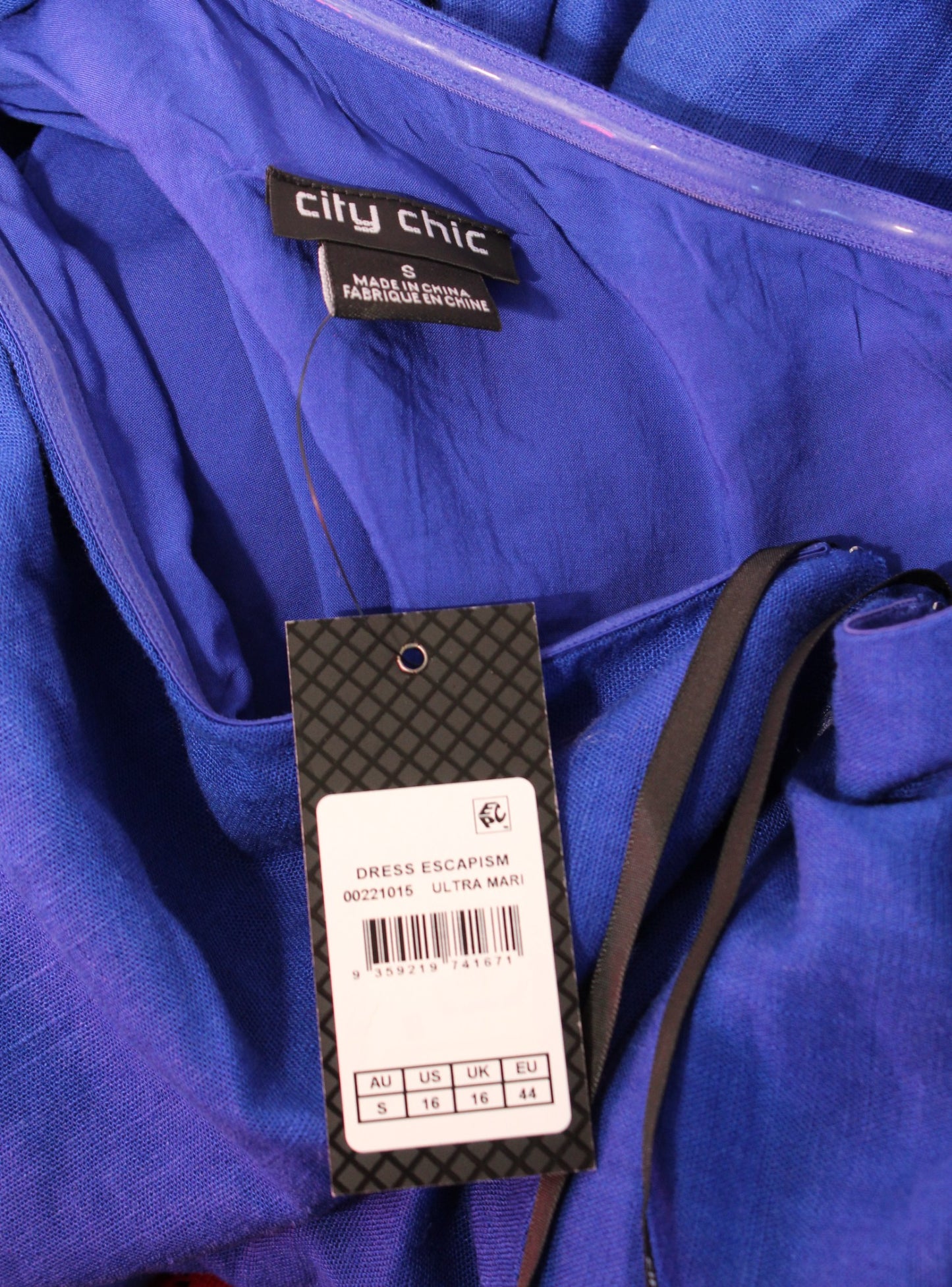 NWT City Chic Escapism Blue Ruffle One Shoulder Mid Maxi Dress Linen Size 16
