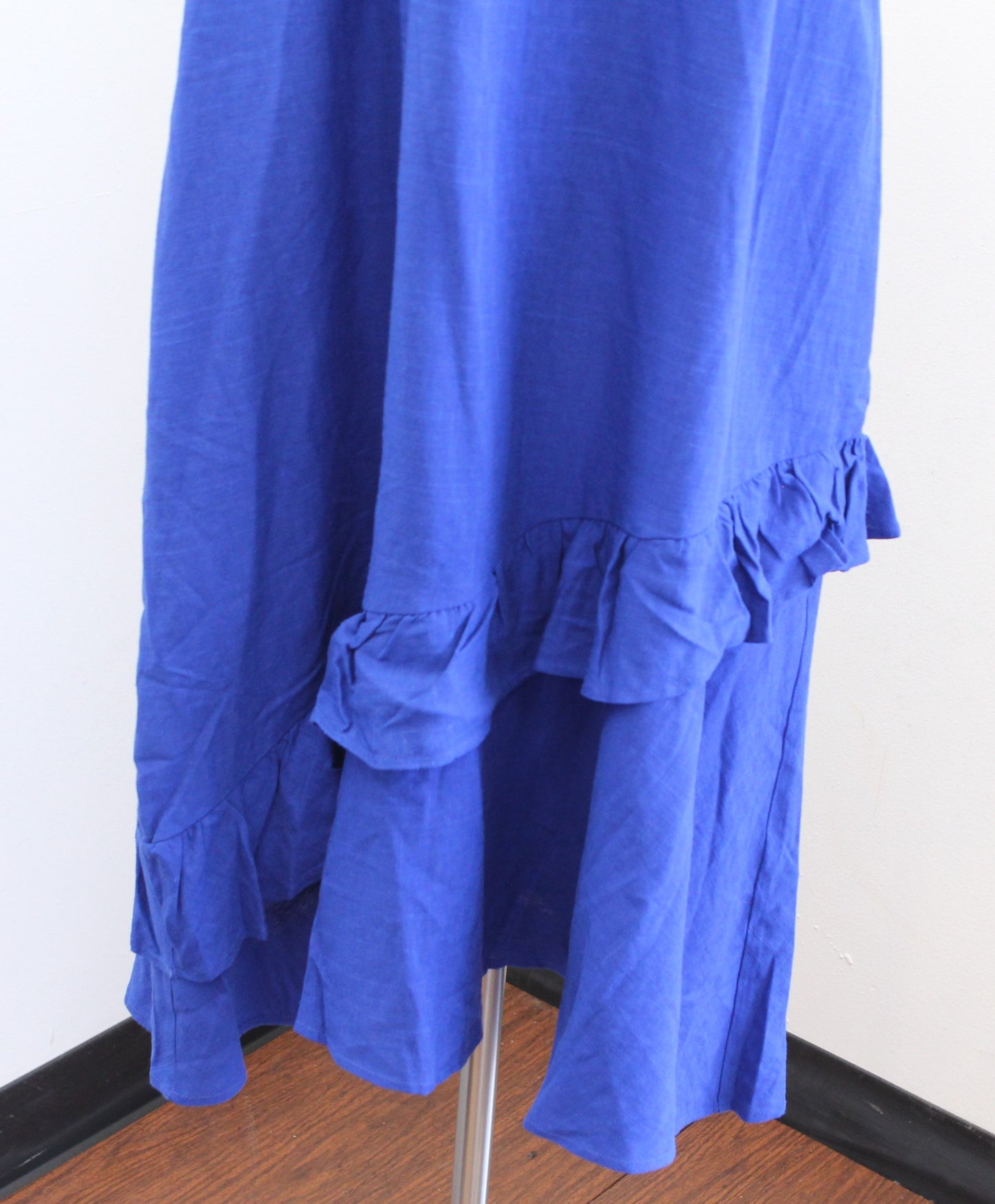 NWT City Chic Escapism Blue Ruffle One Shoulder Mid Maxi Dress Linen Size 16