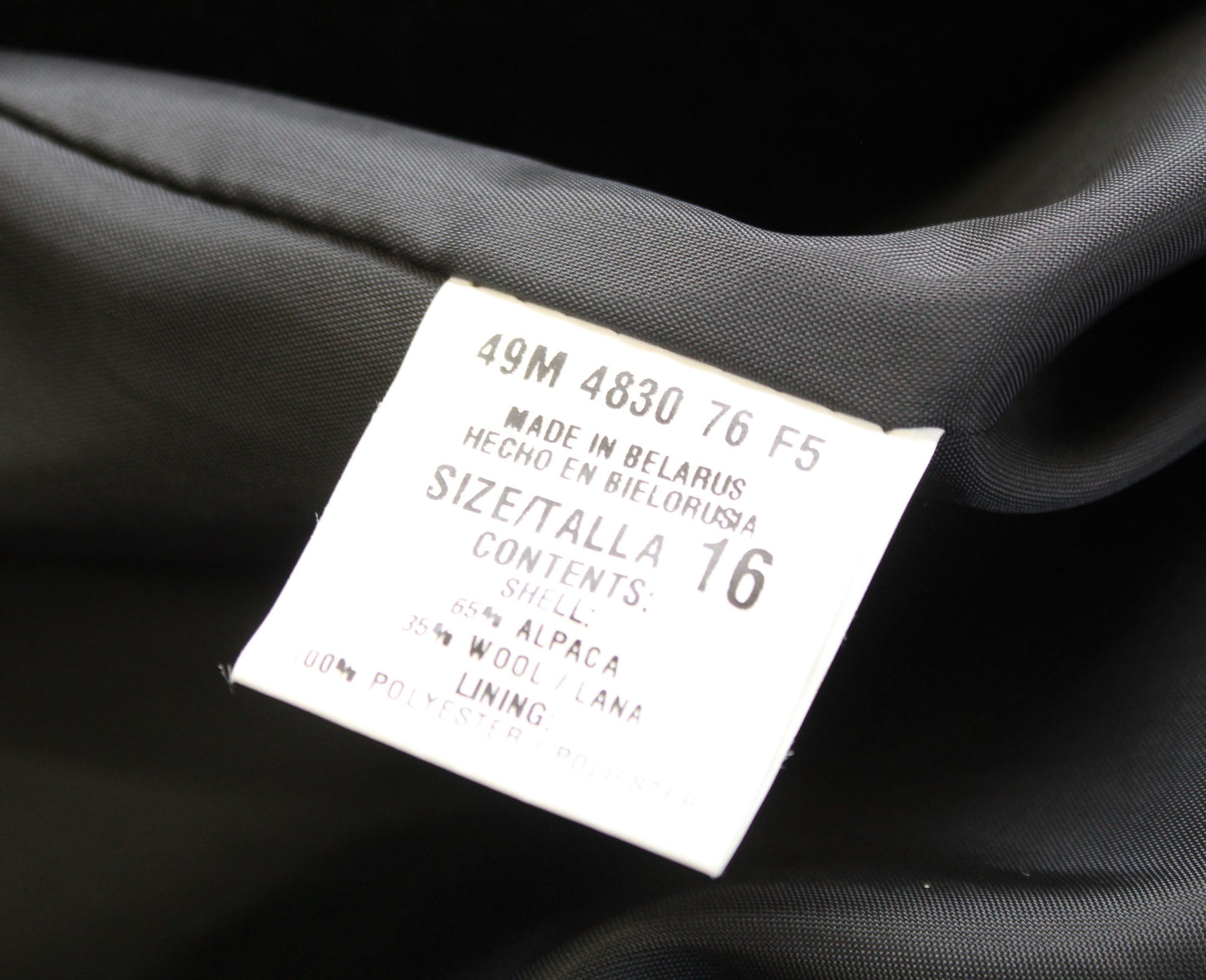 Vtg Bern and Mort Womens Black Alpaca Wool Blend Long Coat Size 16 Jacket