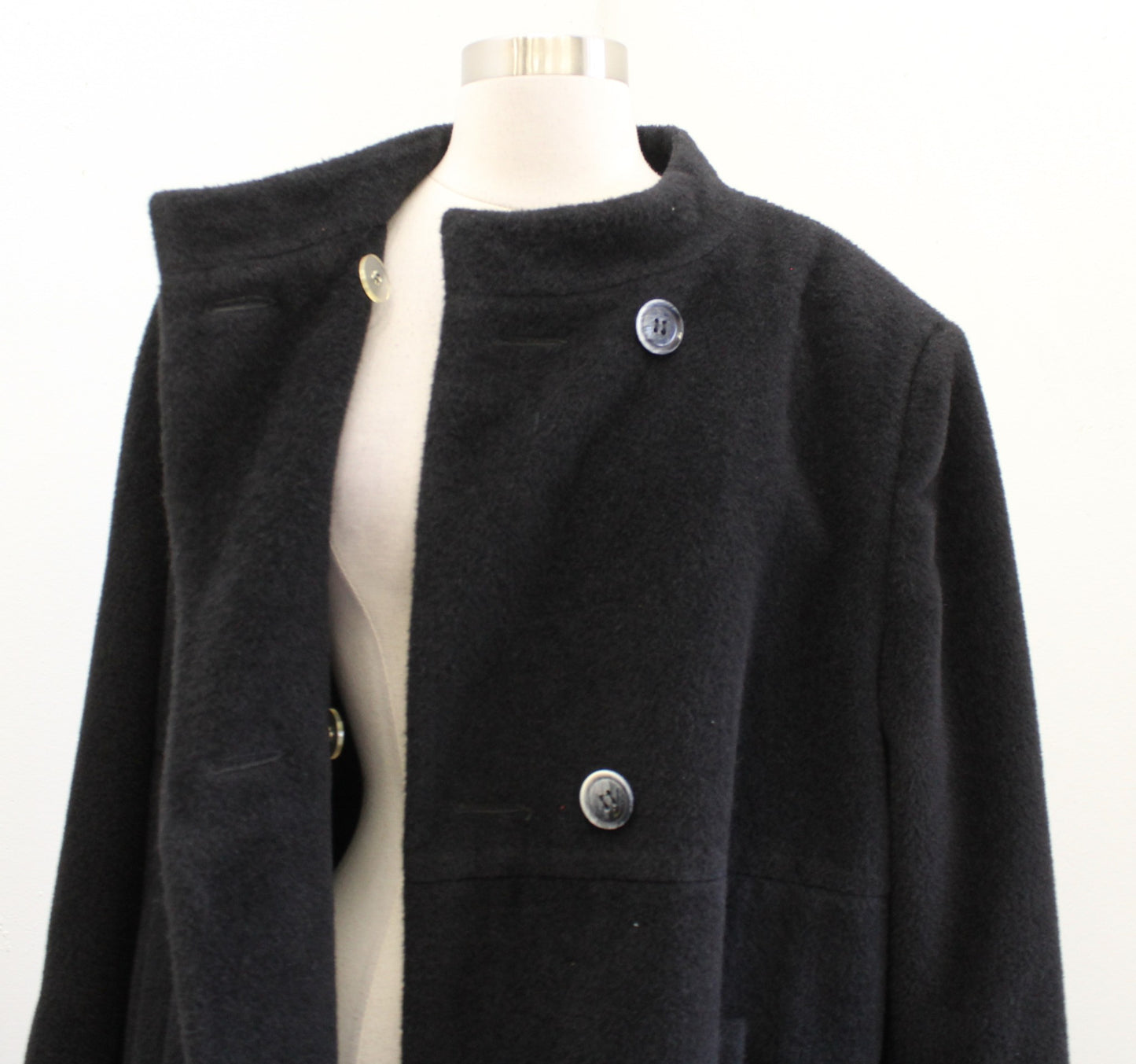 Vtg Bern and Mort Womens Black Alpaca Wool Blend Long Coat Size 16 Jacket