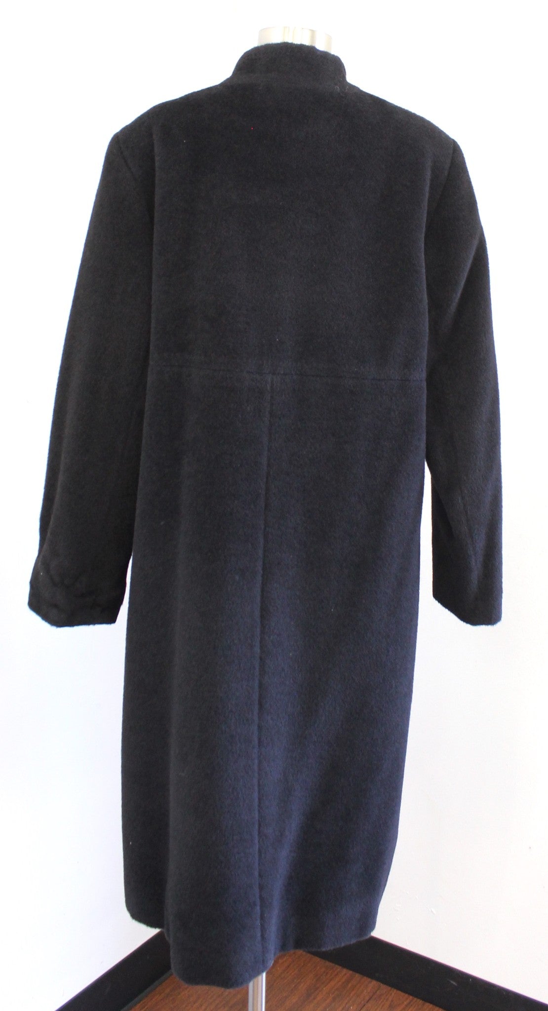 Vtg Bern and Mort Womens Black Alpaca Wool Blend Long Coat Size 16 Jacket
