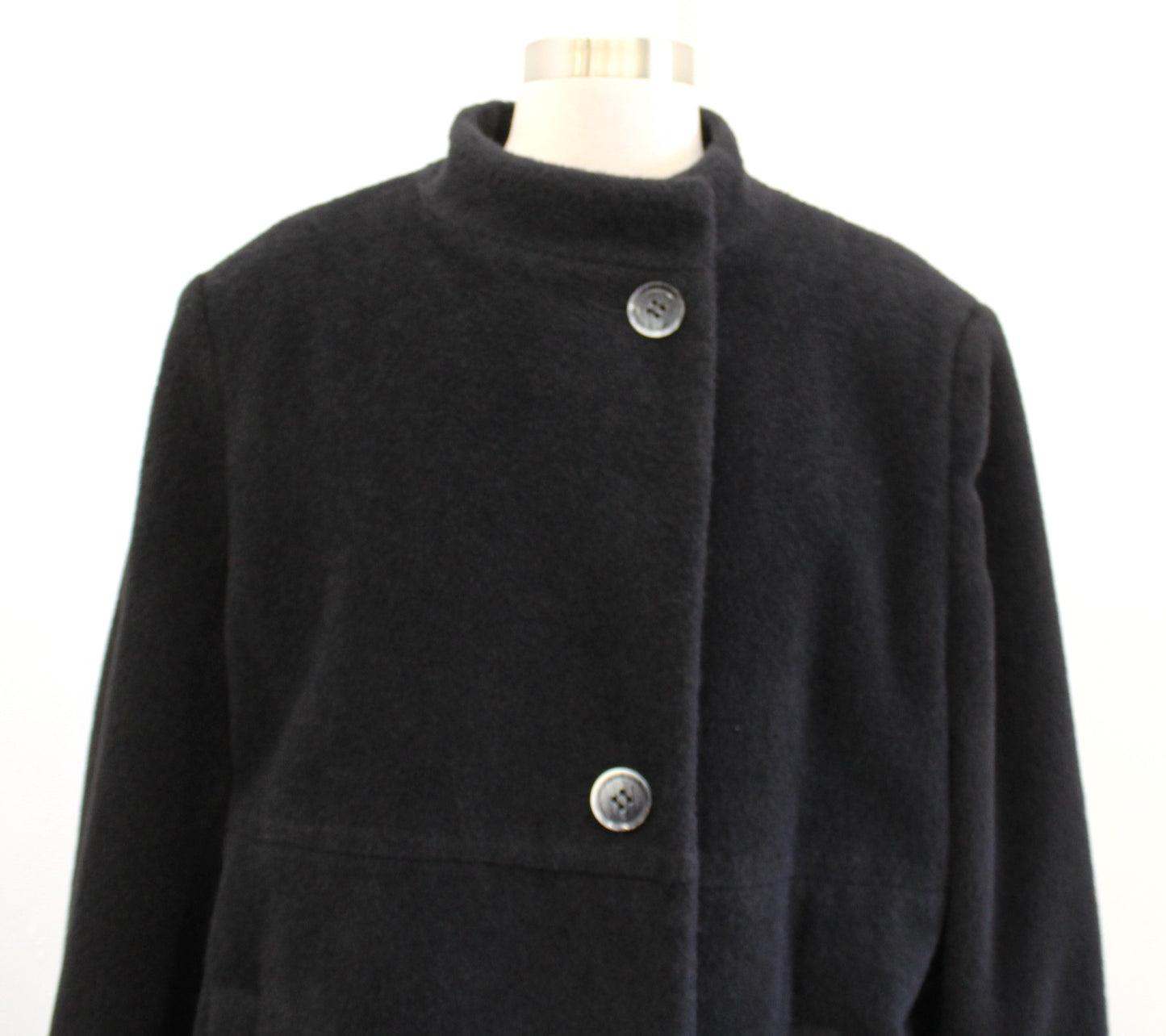 Vtg Bern and Mort Womens Black Alpaca Wool Blend Long Coat Size 16 Jacket