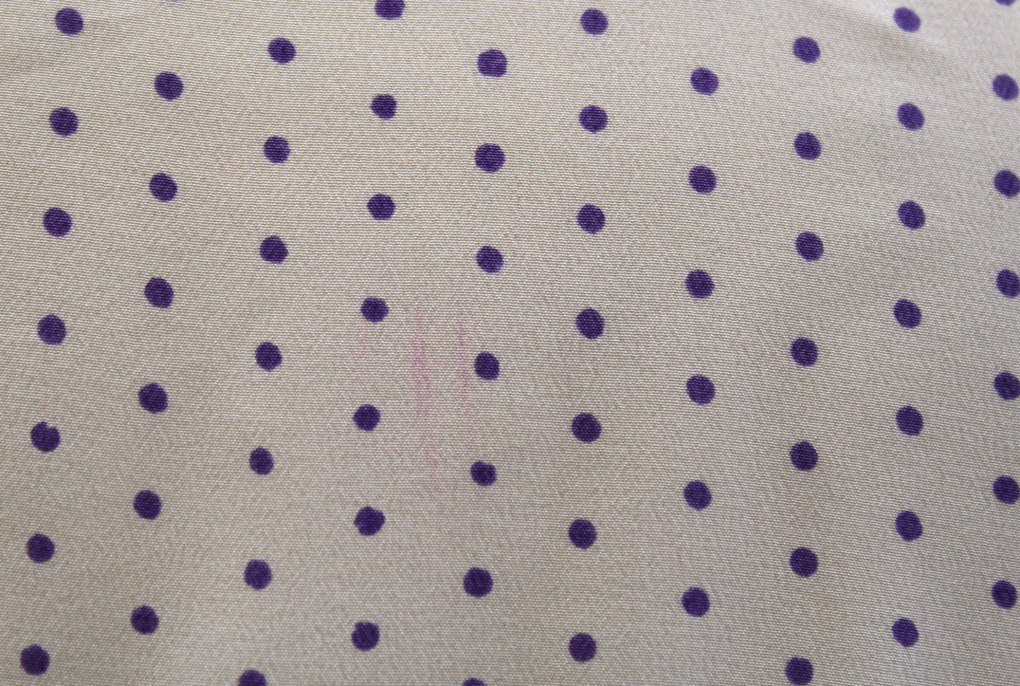 Vtg 80s Miss O Oscar de La Renta Beige Purple Polka Dot Ruffle Eyelet Blouse 8
