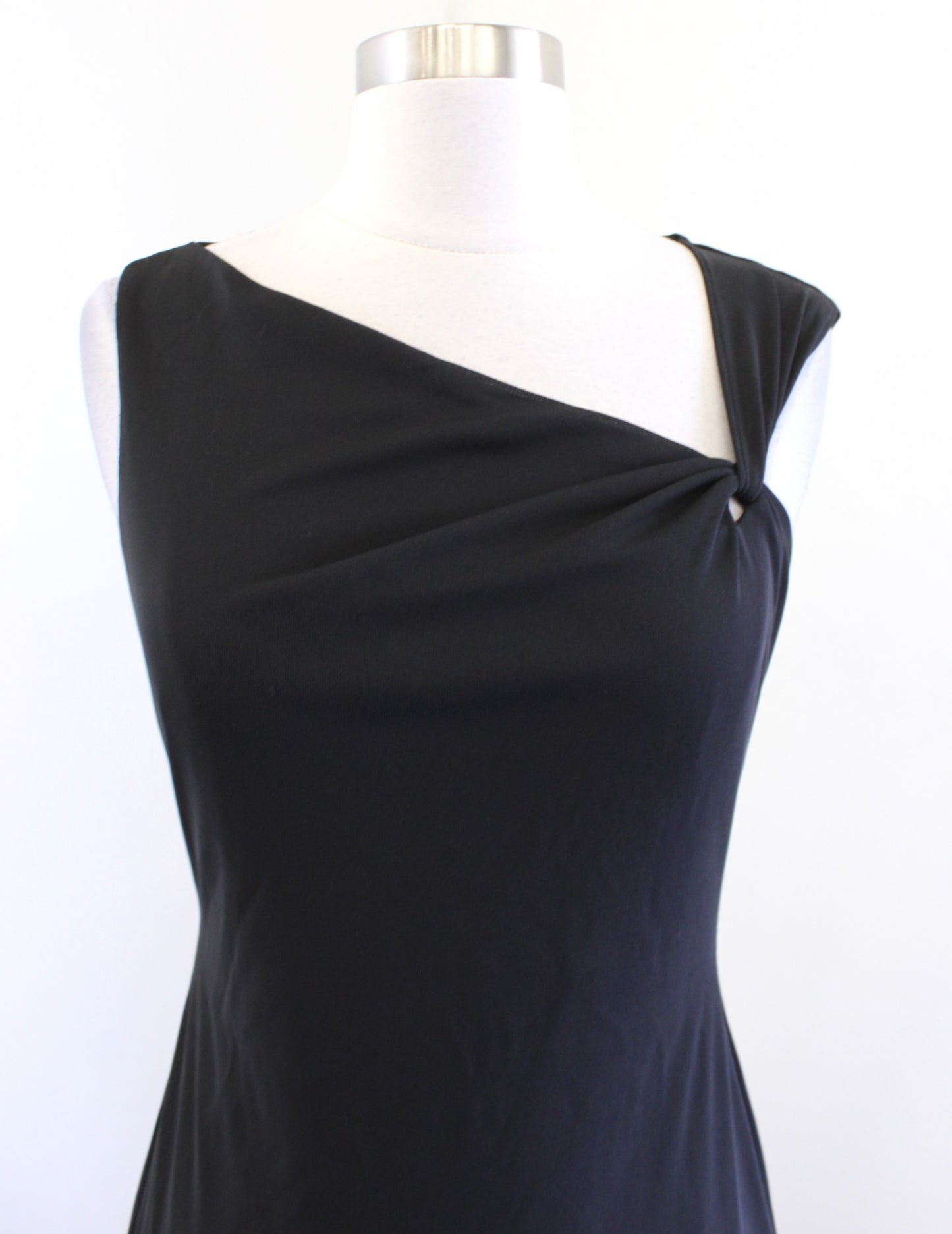 David Meister Black Asymmetrical Hi Lo Hem Cocktail Party Dress Sz 2 Sleeveless