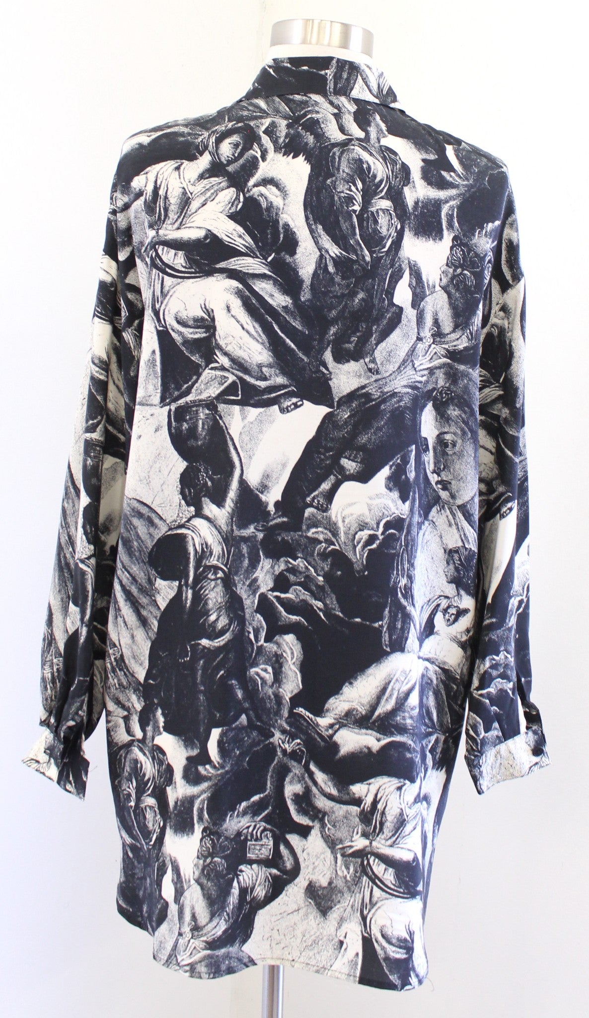 Vtg 90s Renaissance Art to Wear Button Front Silk Sequin Shirt Blouse Sz 4 Artsy