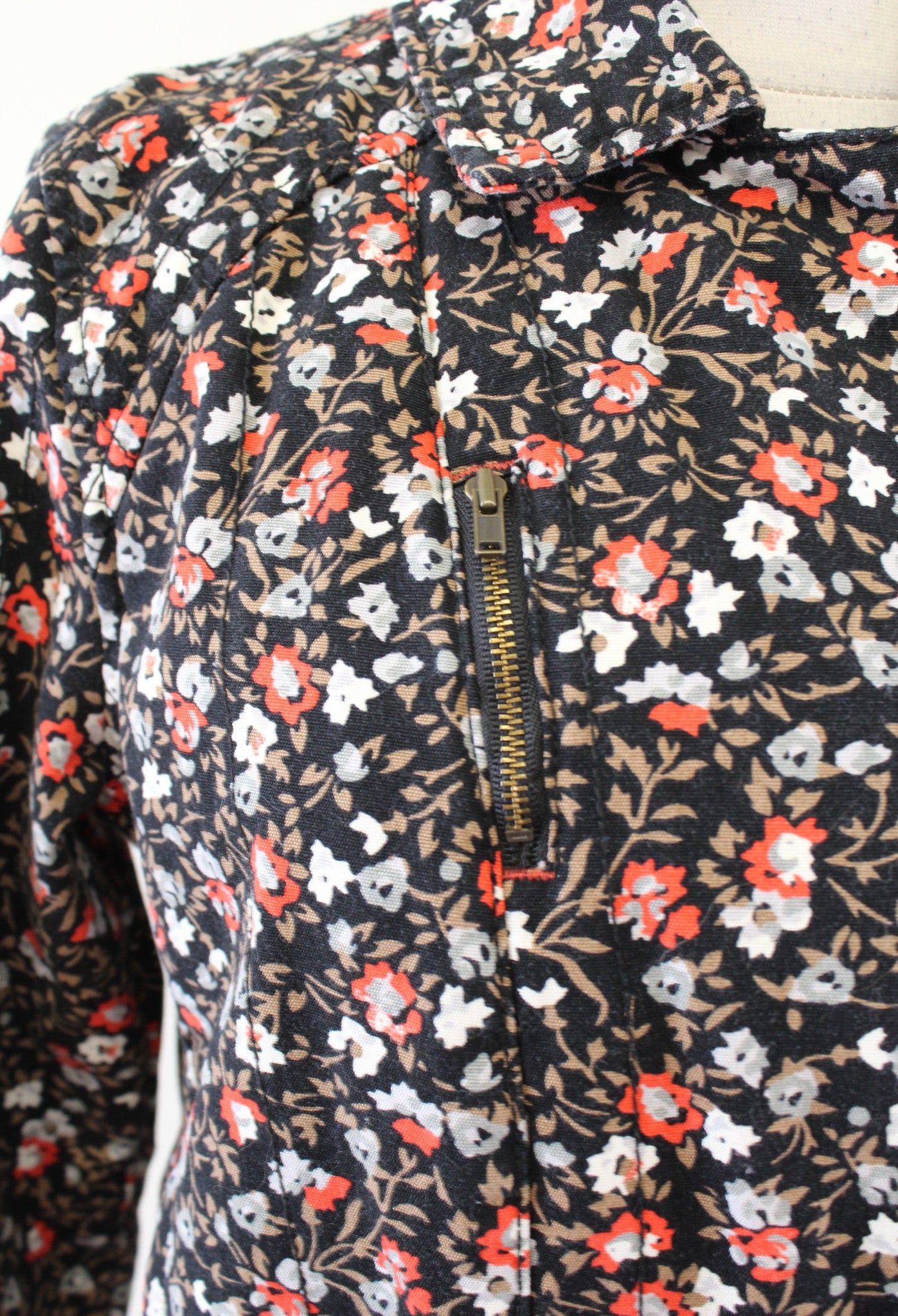 Hei Hei Anthropologie Tinsley Floral Cropped Moto Jacket Size 12 Black Zip