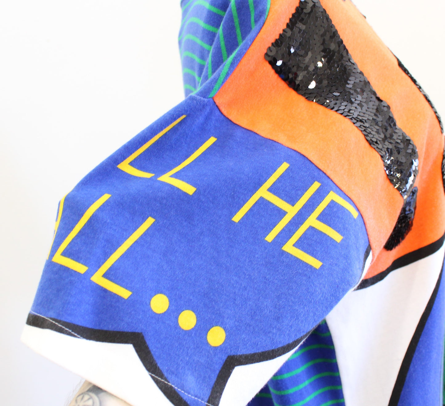 Vtg 90s Pop Art Bold Print T Shirt Top Blouse Size M Art to Wear Retro Unique