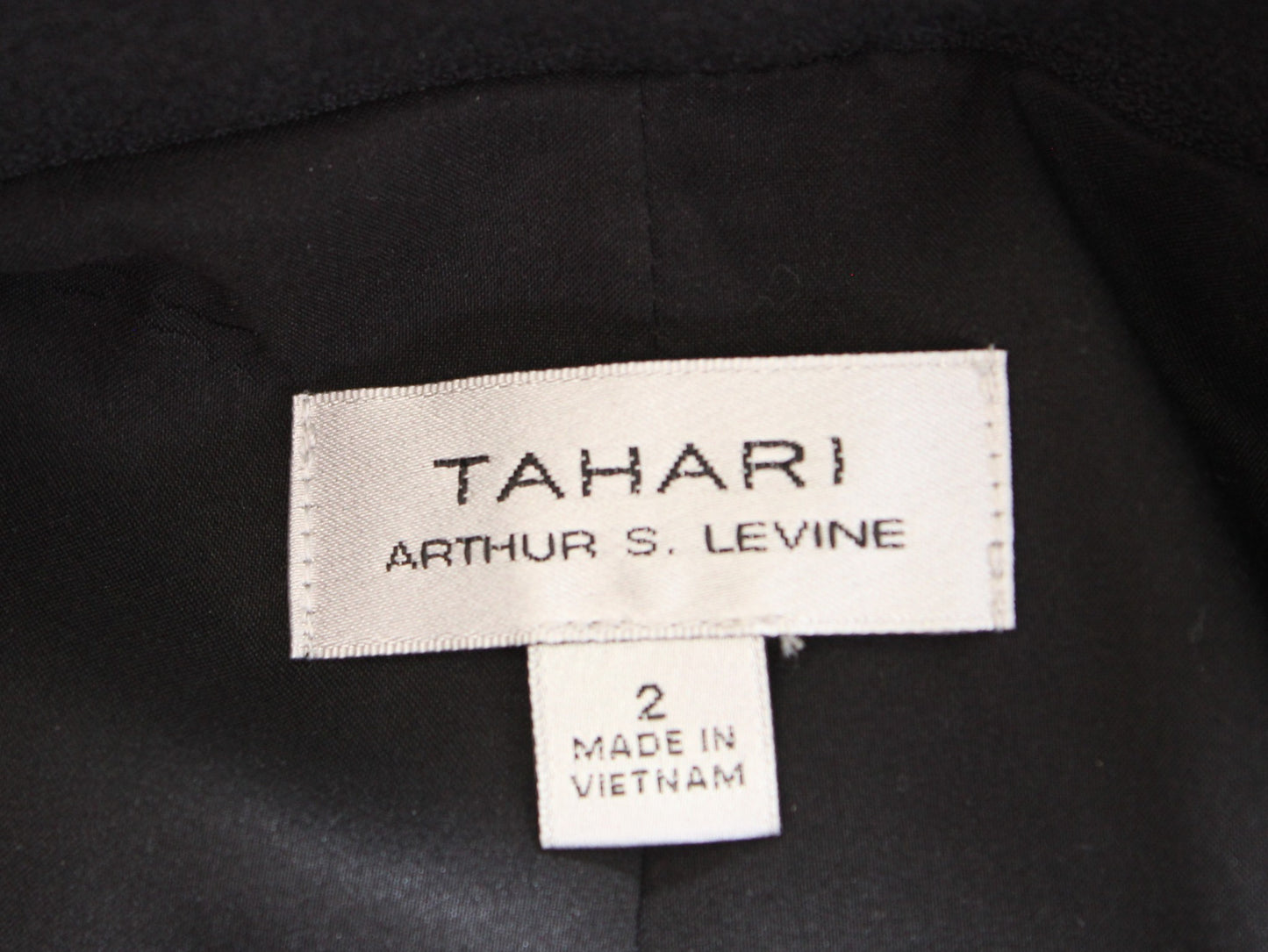 Tahari ASL Levine Solid Black Asymmetrical Hem Faux Wrap Blazer Jacket Size 2