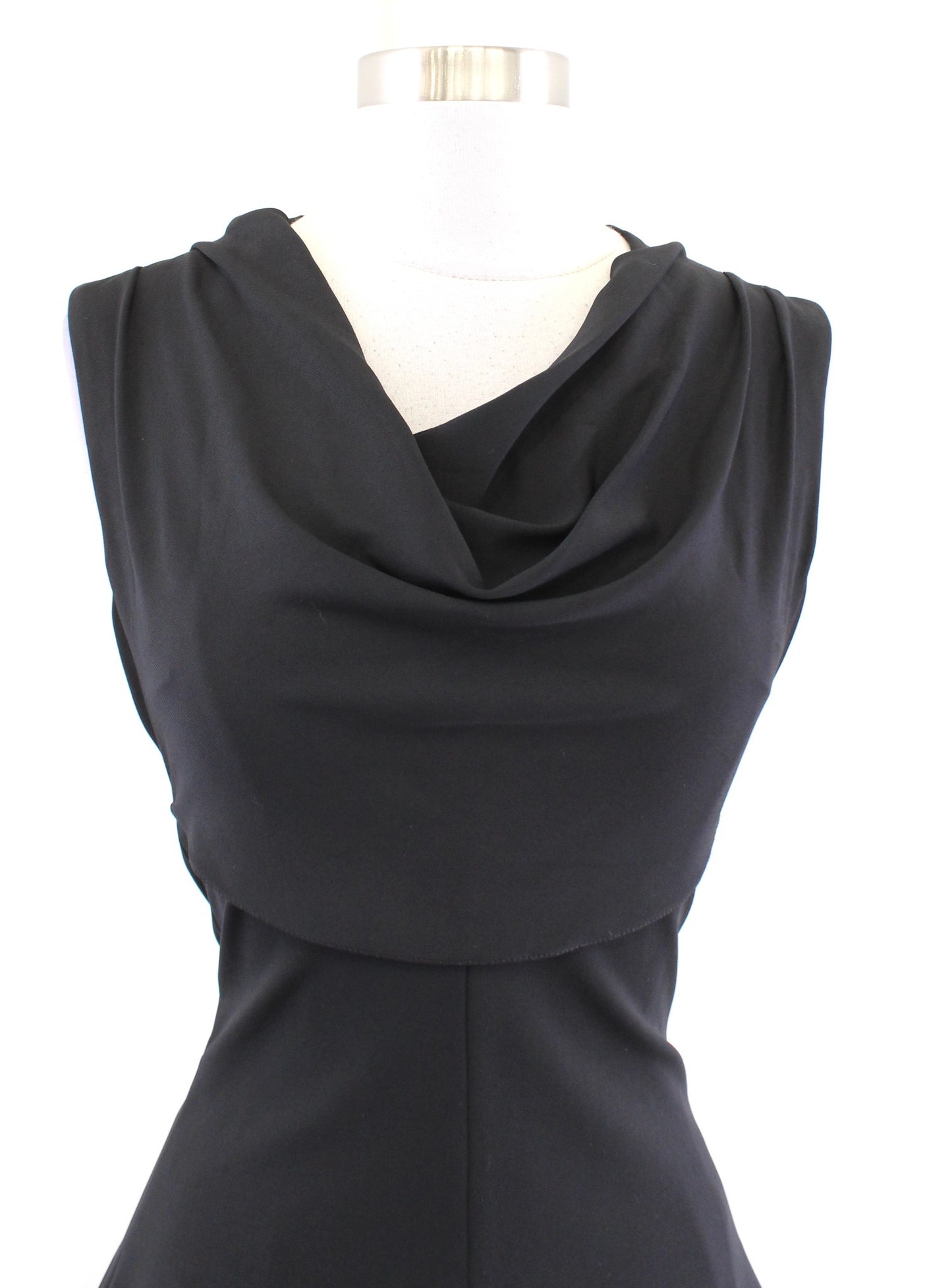 Cushnie Et Ochs Black Cowl Neck Fit and Flare Cocktail Party Mini Dress Size 0
