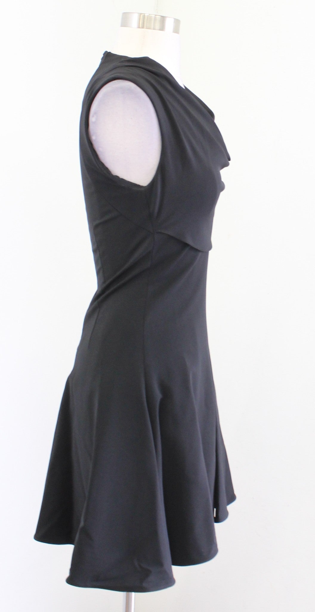 Cushnie Et Ochs Black Cowl Neck Fit and Flare Cocktail Party Mini Dress Size 0
