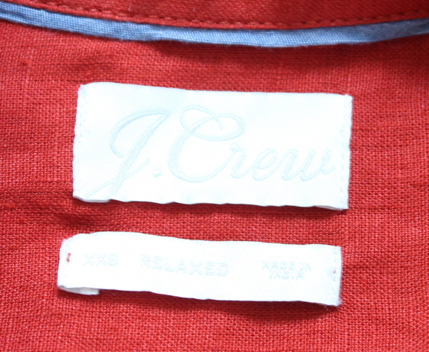 J Crew Burnt Orange Button Front Relaxed Shirt Dress in Linen Size XXS 2XS