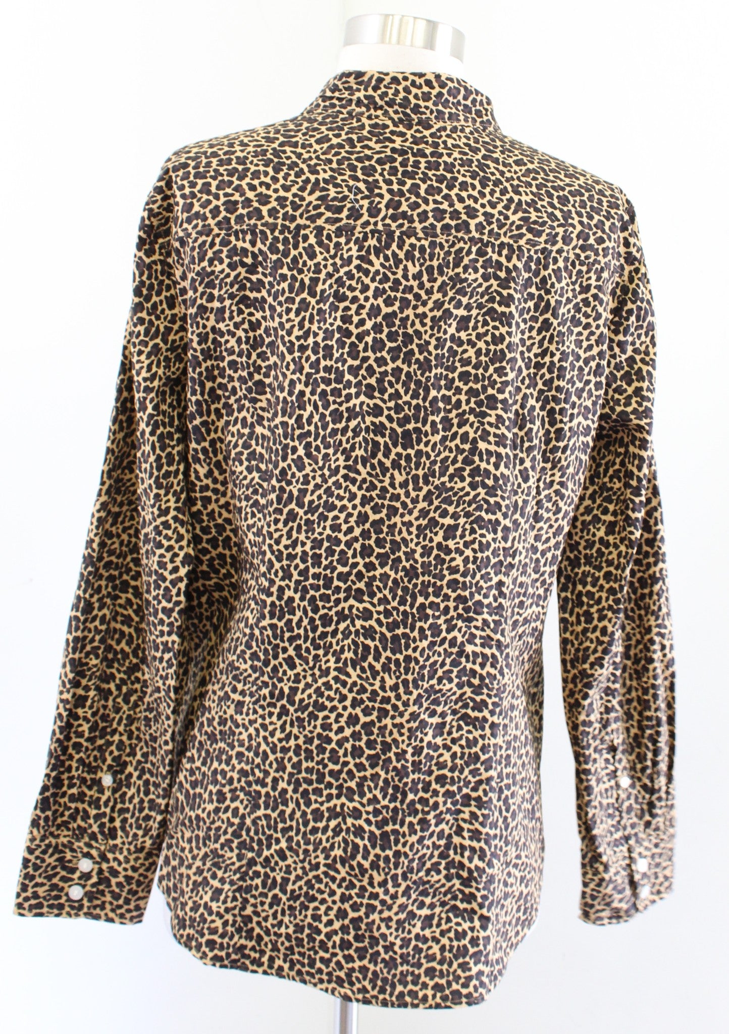 NWT J Crew Factory Leopard Print Signature Fit Button Up Shirt Blouse Size L