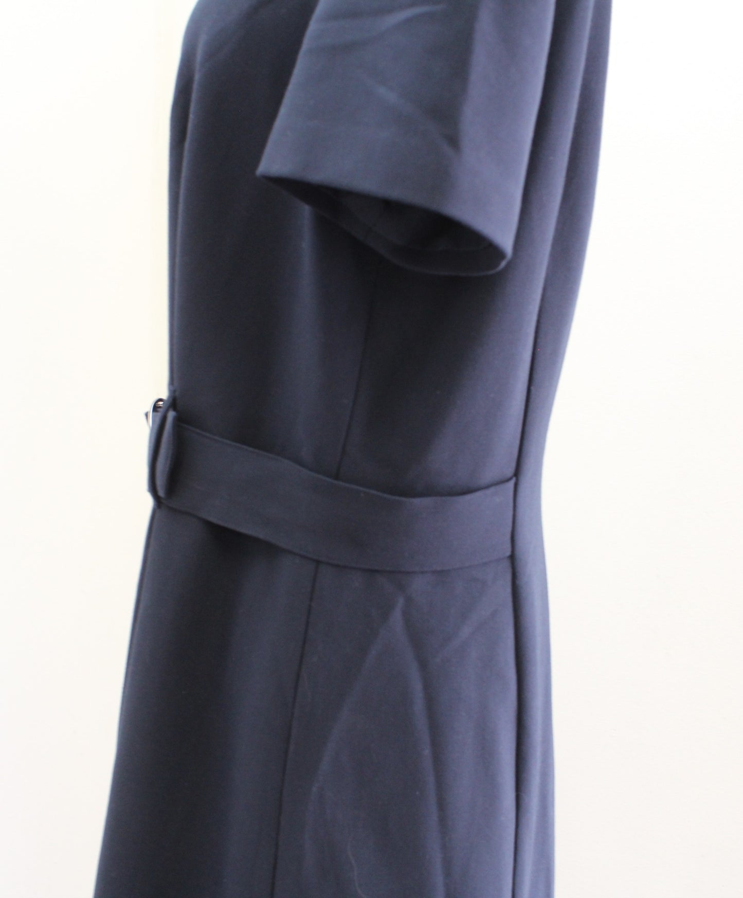 Club Monaco Womens Navy Blue Belted Square Neck Short Sleeve Mini Dress Size 12