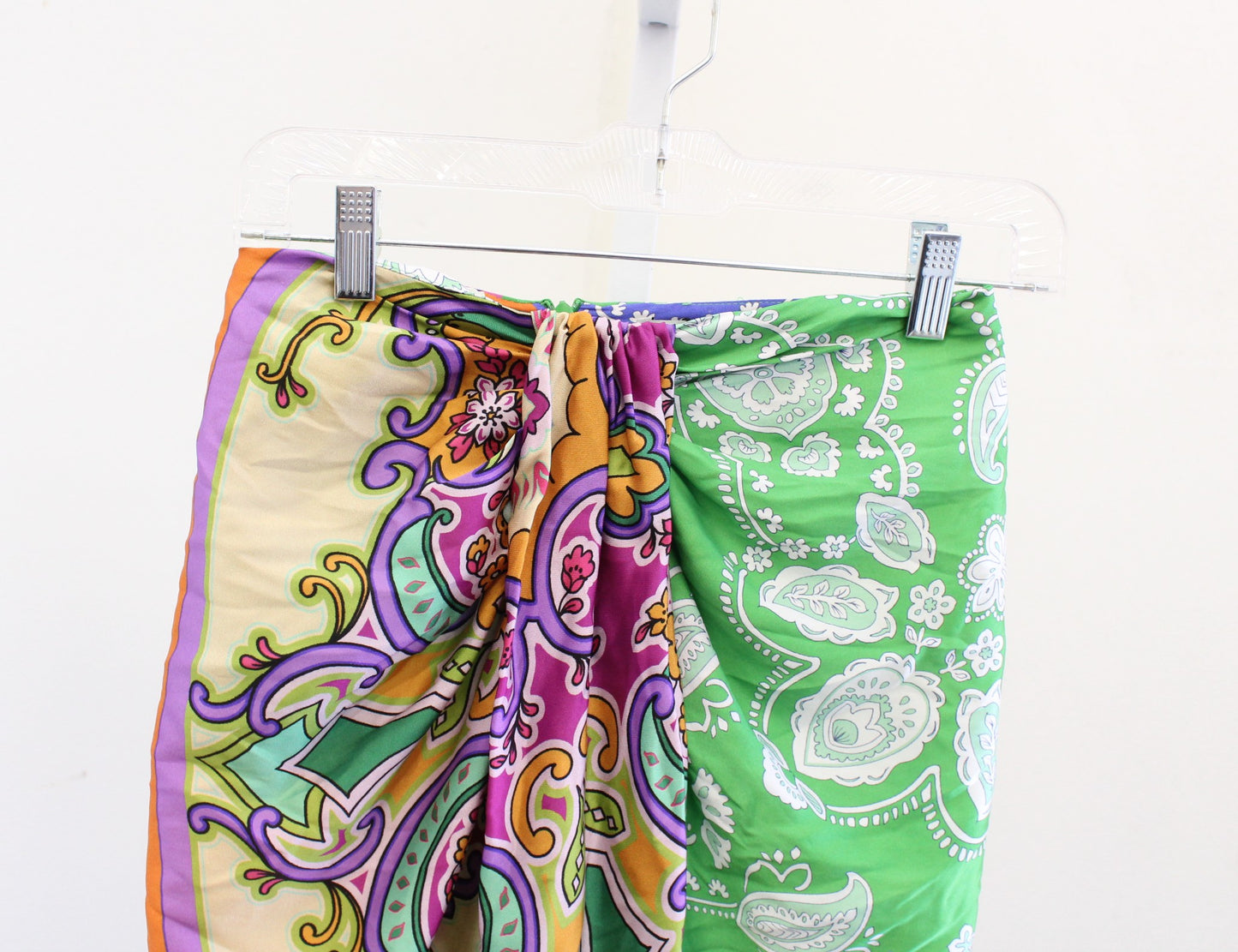 NWT Zara Colorful Paisley Print Knot Twist Midi Skirt Size XS Sarong Style Boho