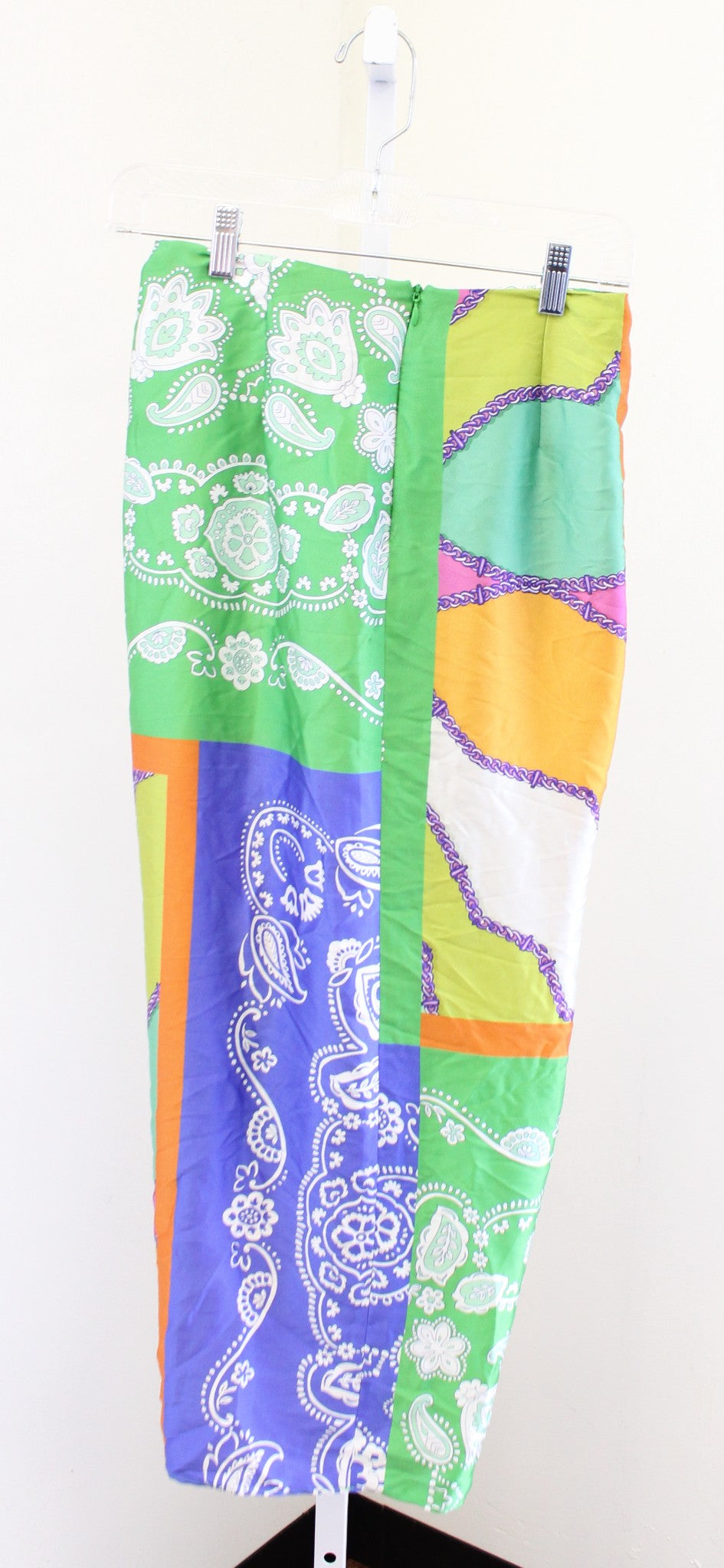 NWT Zara Colorful Paisley Print Knot Twist Midi Skirt Size XS Sarong Style Boho