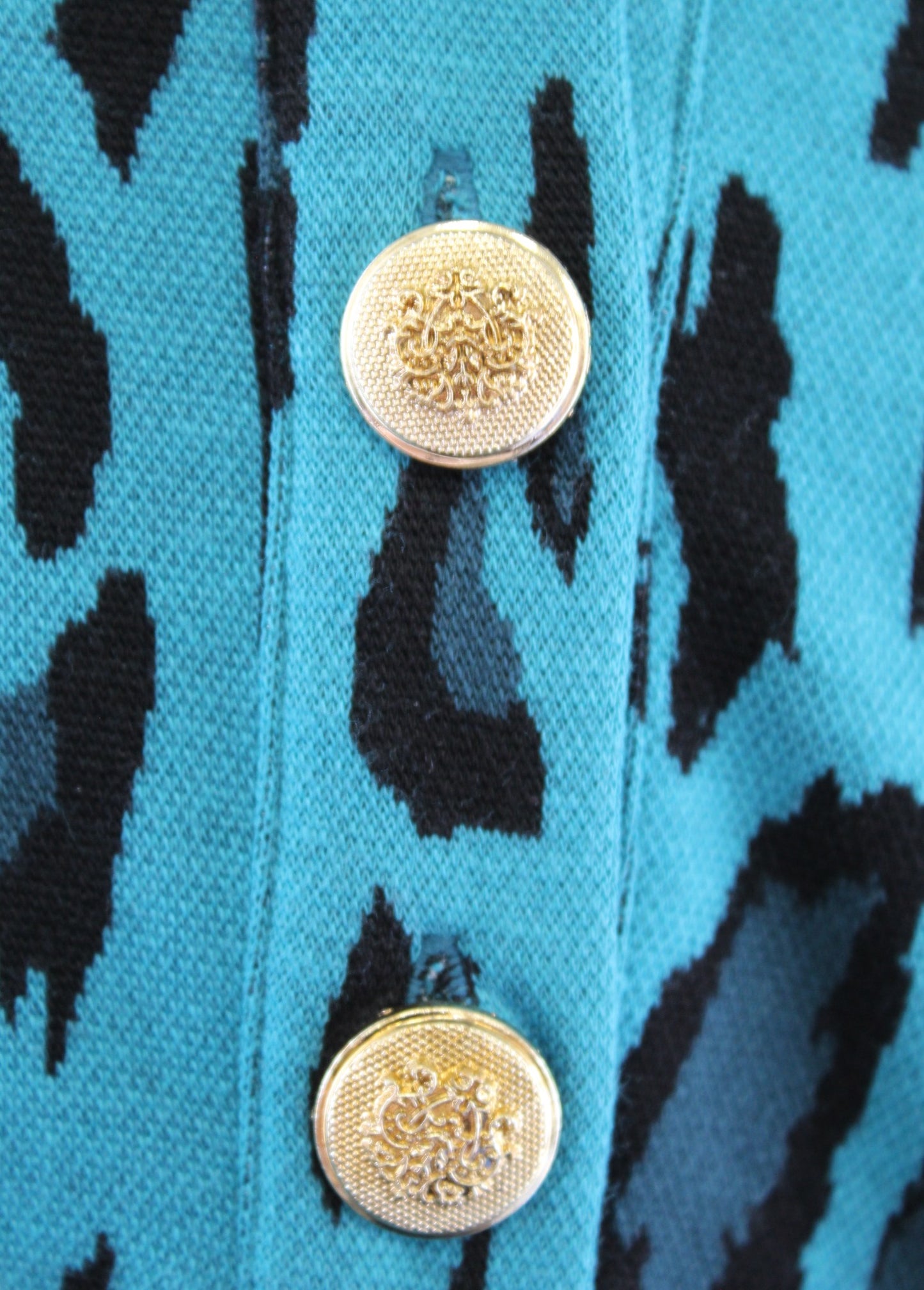 Tyler Boe Womens Teal Black Leopard Print Knit Bell Sleeve Top Blouse Size S