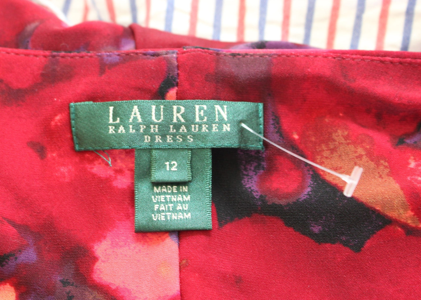 Lauren Ralph Lauren Red Floral Draped Neck Ruched Wiggle Sheath Dress Size 12