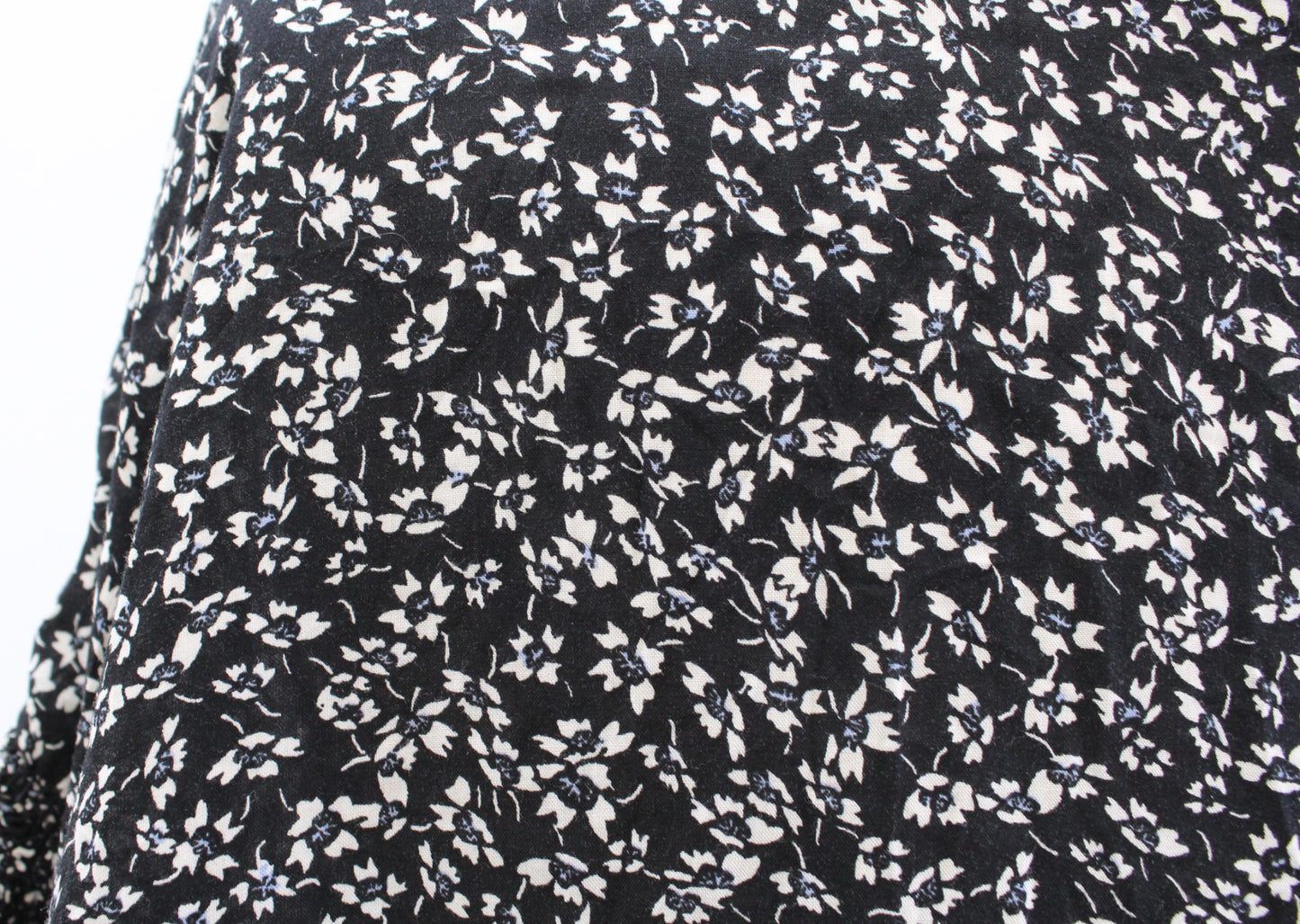 Free People One Fine Day Black White Ditsy Floral Mini Tunic Dress Size XS