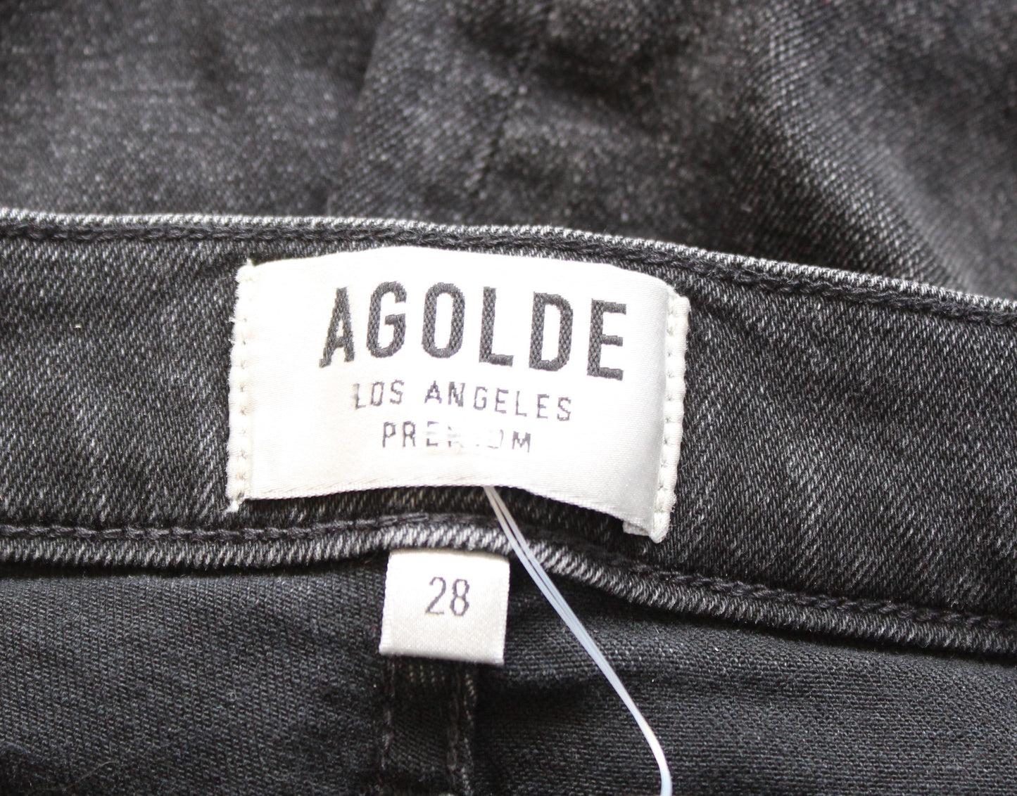 Agolde Sophie High Rise Ripped Hem Distressed Skinny Jeans Size 28 Black