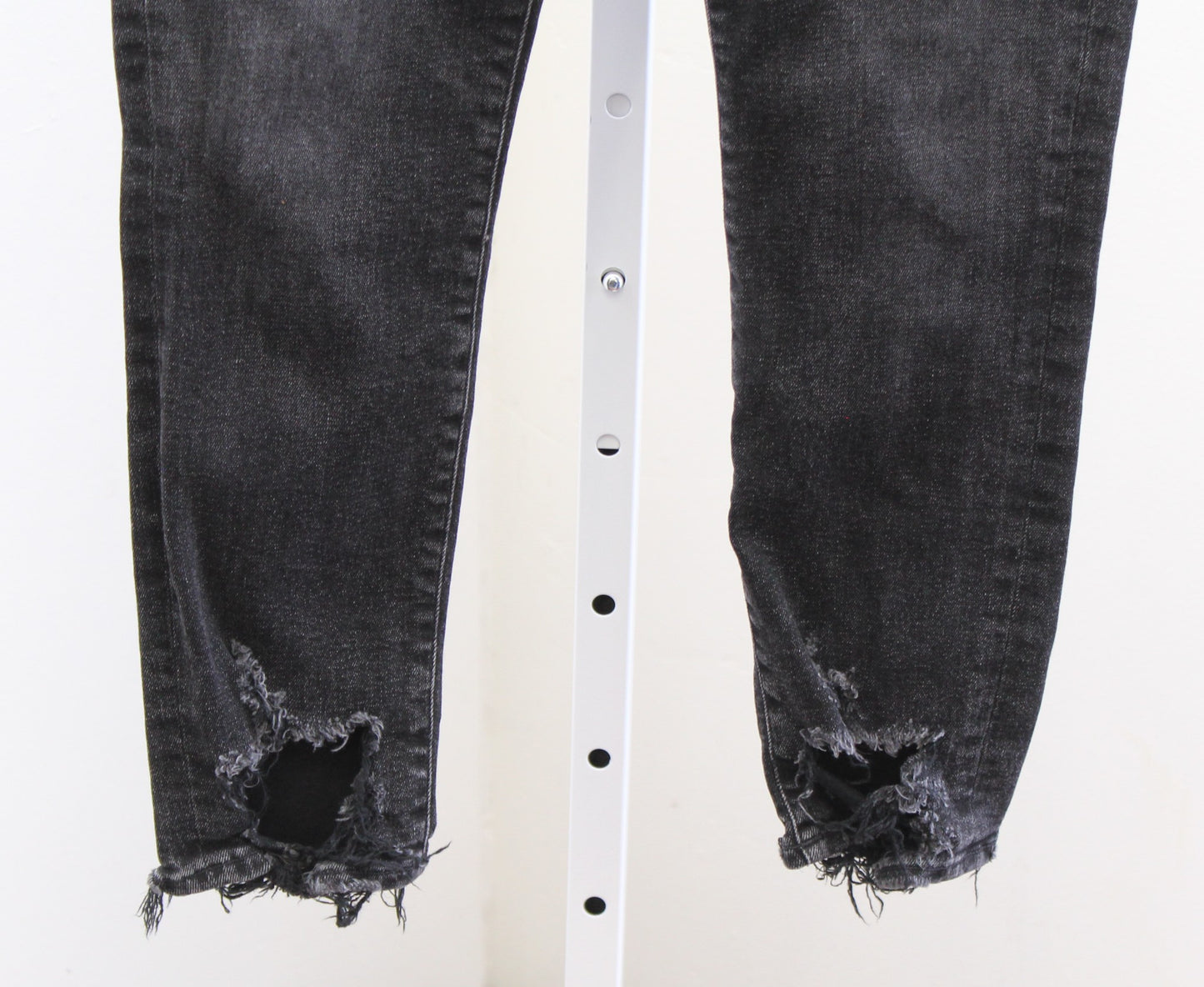 Agolde Sophie High Rise Ripped Hem Distressed Skinny Jeans Size 28 Black