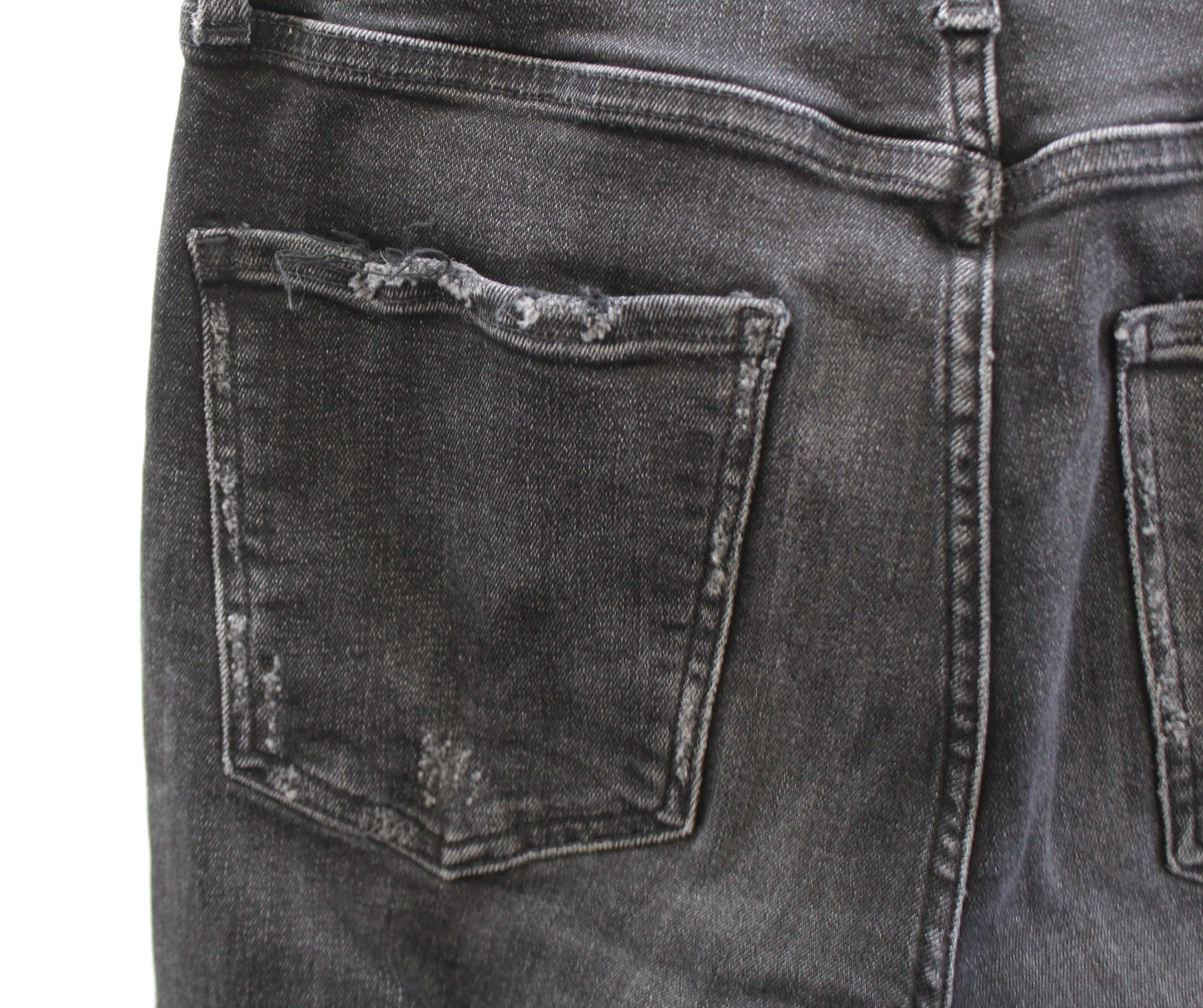 Agolde Sophie High Rise Ripped Hem Distressed Skinny Jeans Size 28 Black