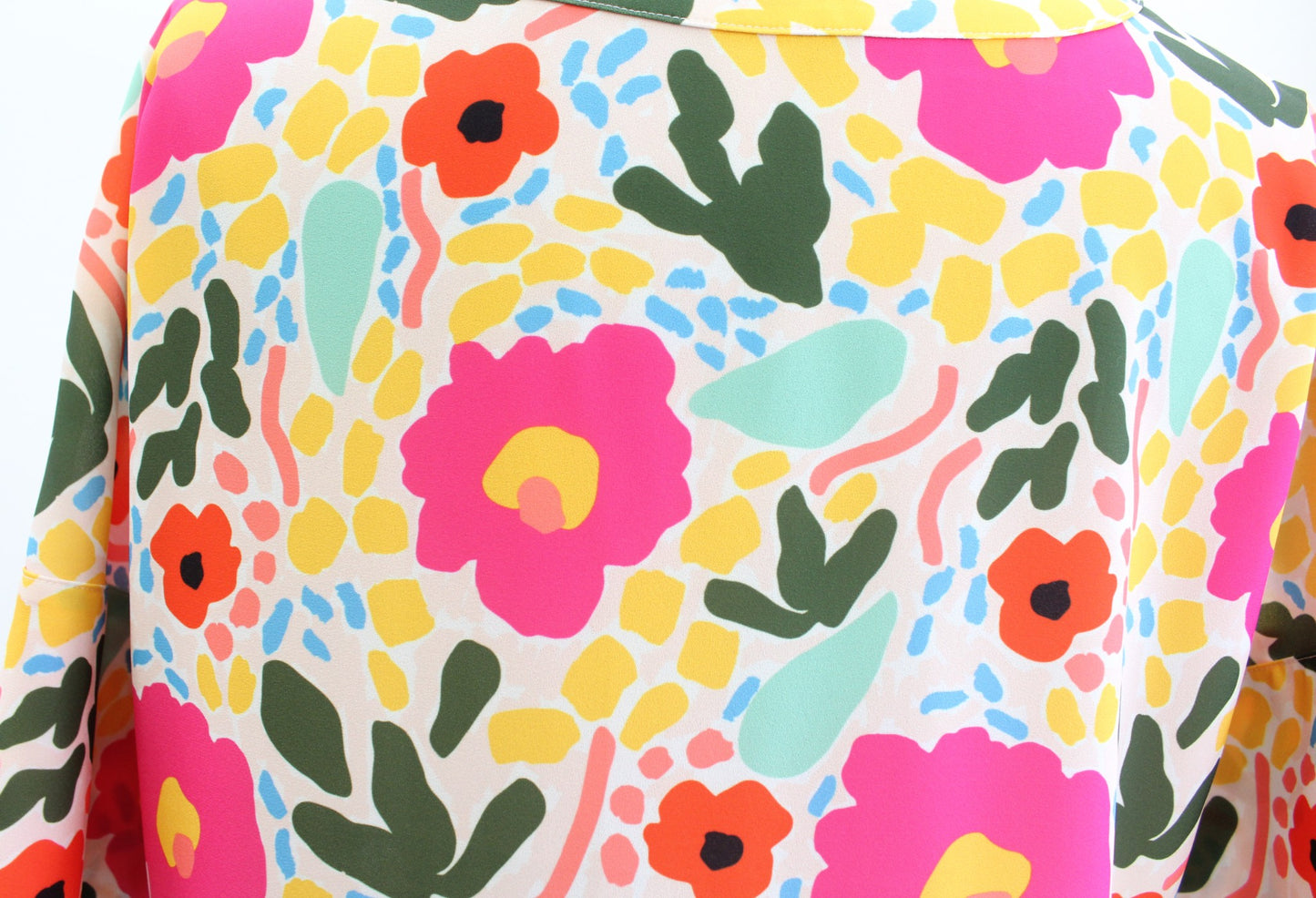 Crosby by Mollie Burch Bright Colorful Floral Print Top Blouse Size XS V Neck