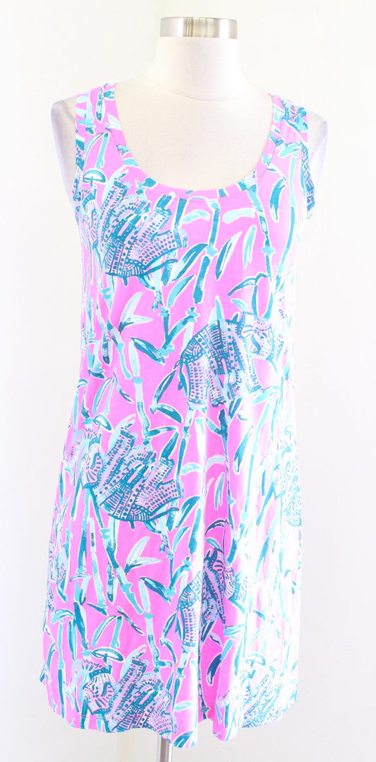 Lilly Pulitzer Raylee Pink Elephant Print Mini Tank Dress sz XXS 2XS Extra Lucky