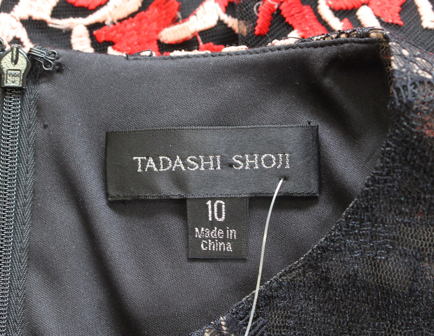 Tadashi Shoji Ariel Embroidered Lace Fit and Flare Evening Cocktail Dress Red 10