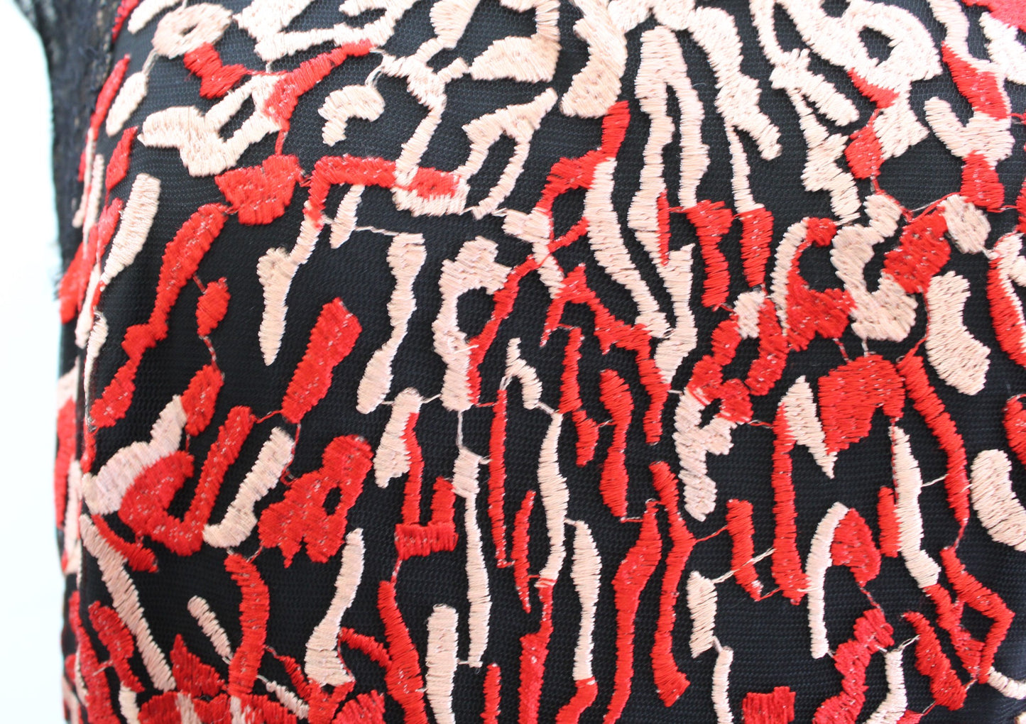 Tadashi Shoji Ariel Embroidered Lace Fit and Flare Evening Cocktail Dress Red 10