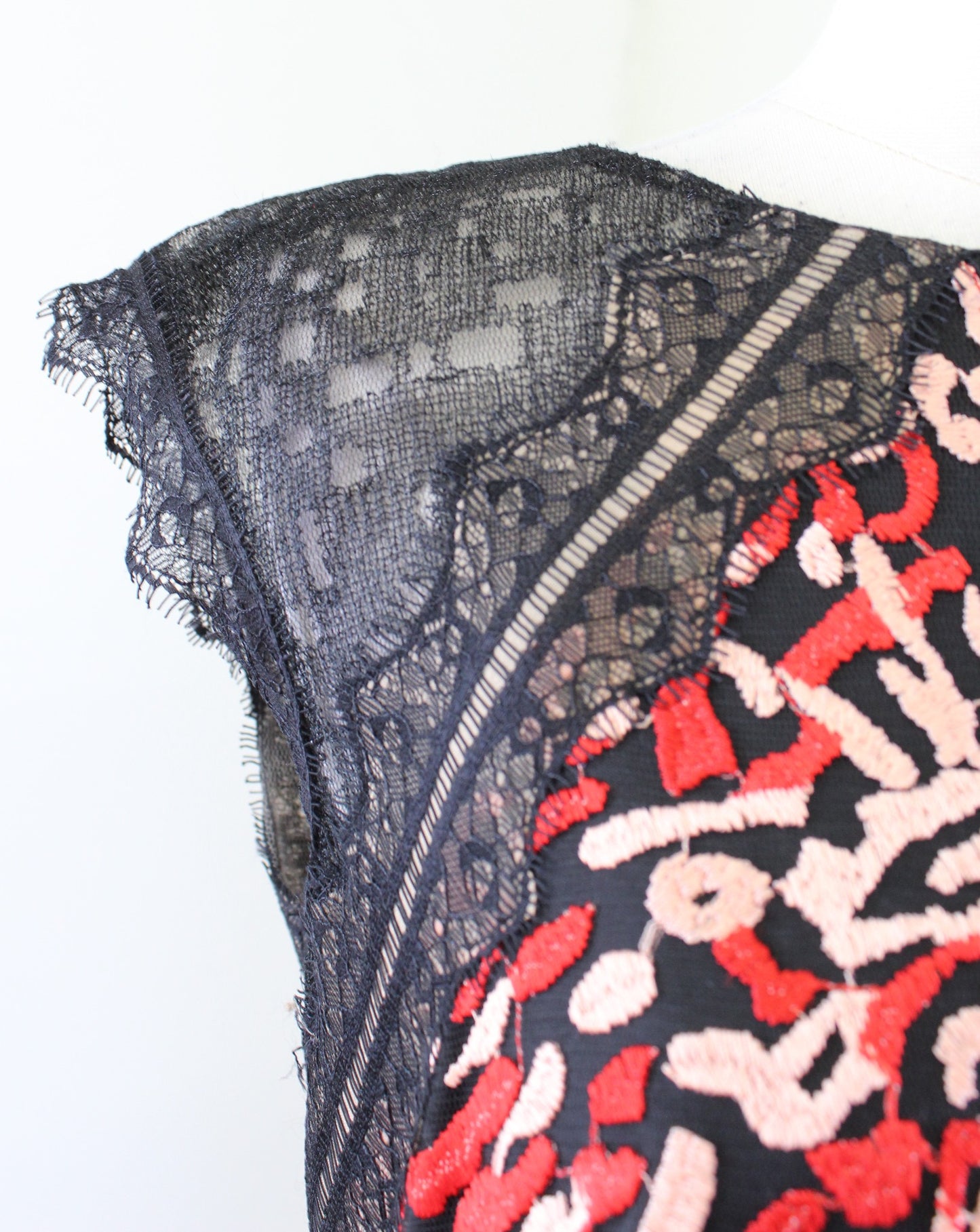 Tadashi Shoji Ariel Embroidered Lace Fit and Flare Evening Cocktail Dress Red 10