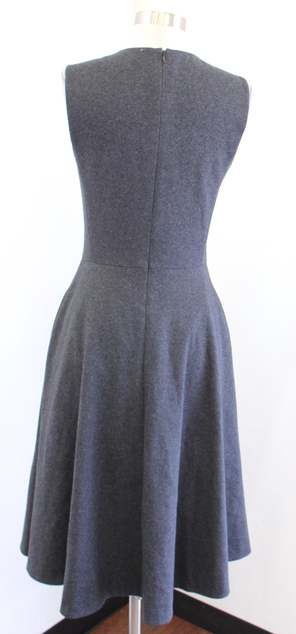 Polo Ralph Lauren Womens Charcoal Gray Fit and Flare Dress Size 2 Midi Career