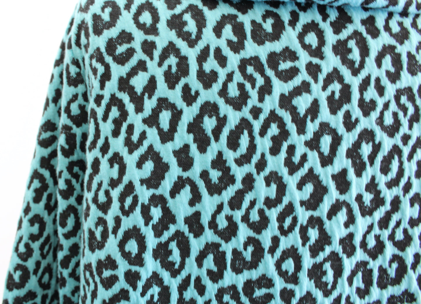 Tyler Boe Womens Teal Black Leopard Print Knit Cowl Neck Shift Dress Size S Mini